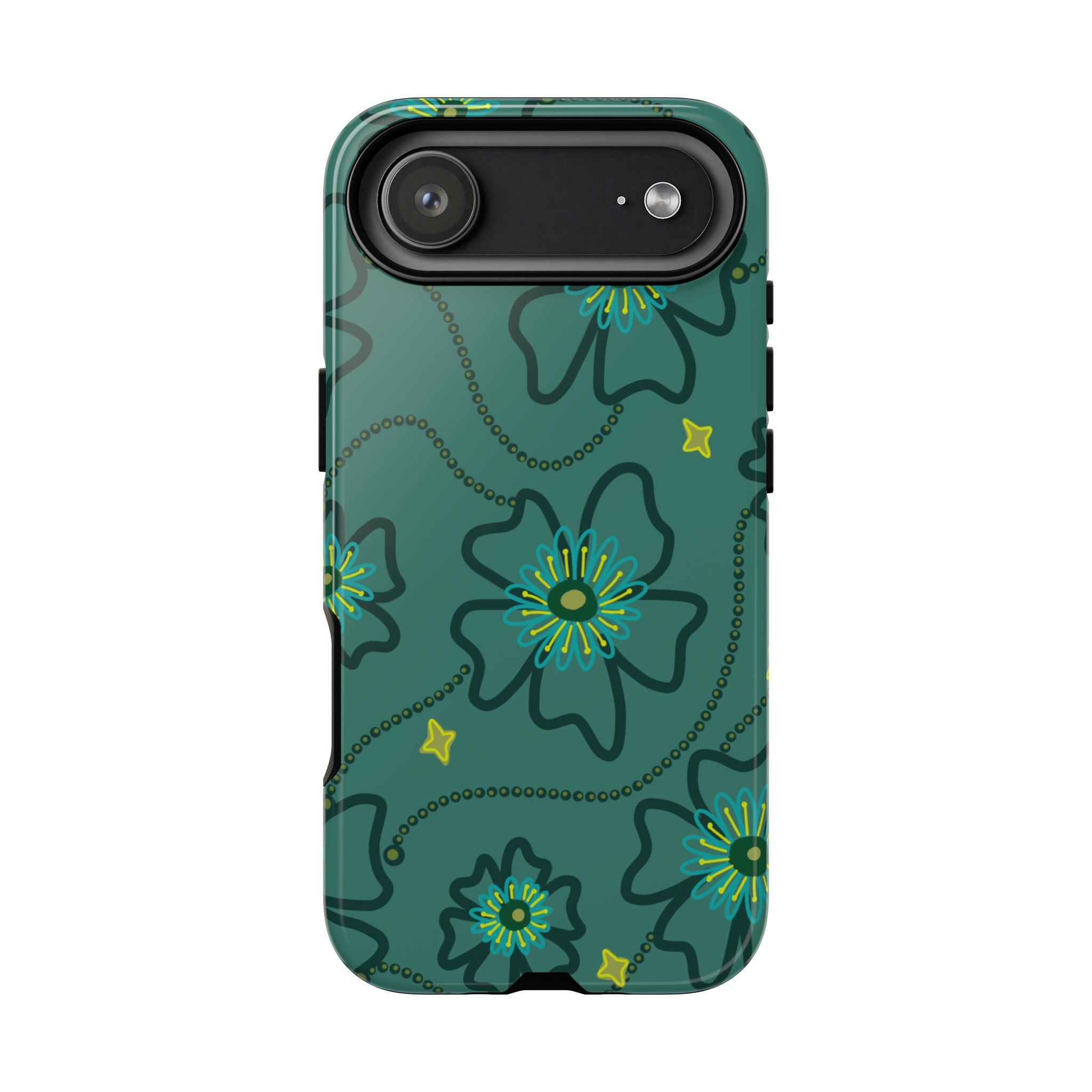 Tough Cases - Teal Floral Protective Phone Case