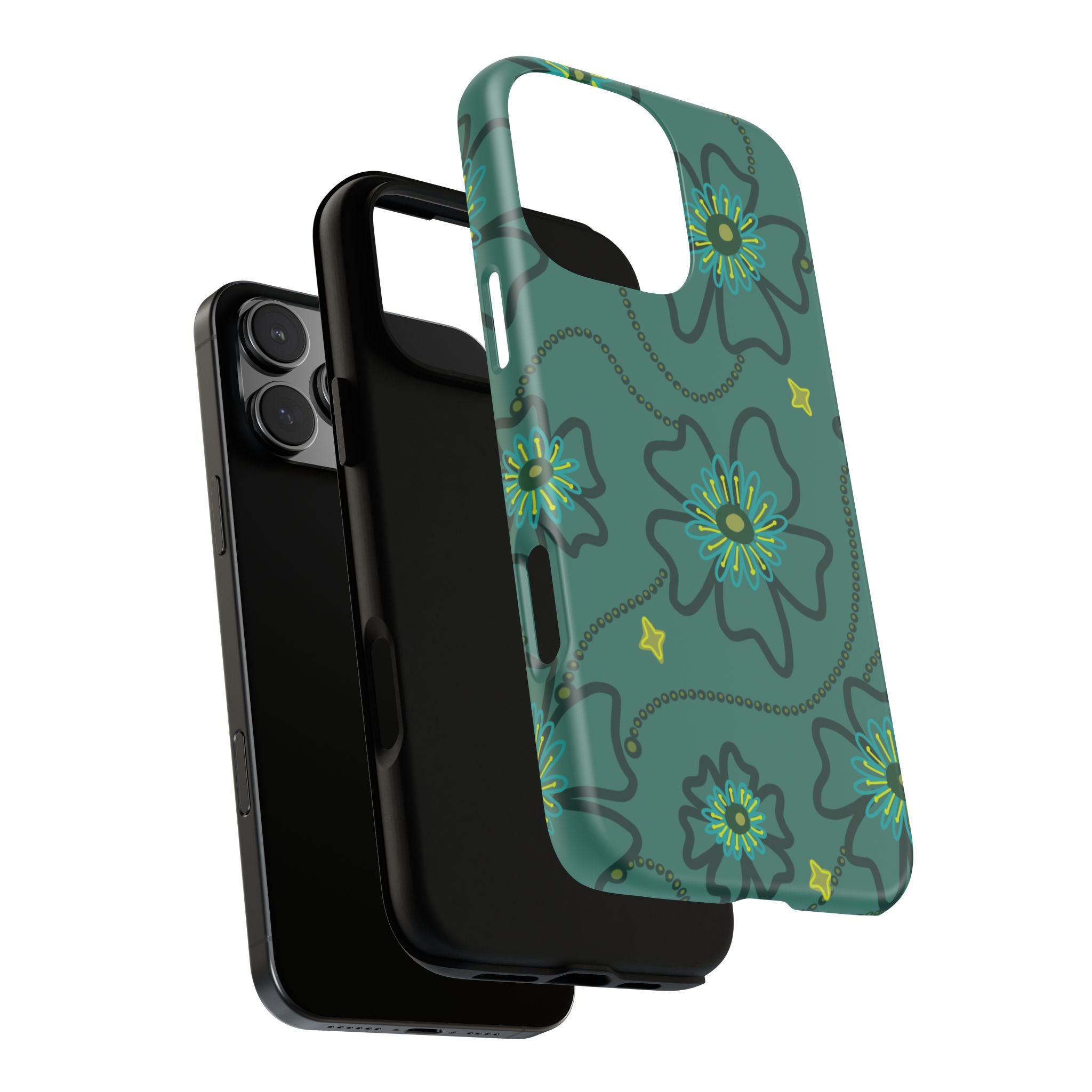 Tough Cases - Teal Floral Protective Phone Case