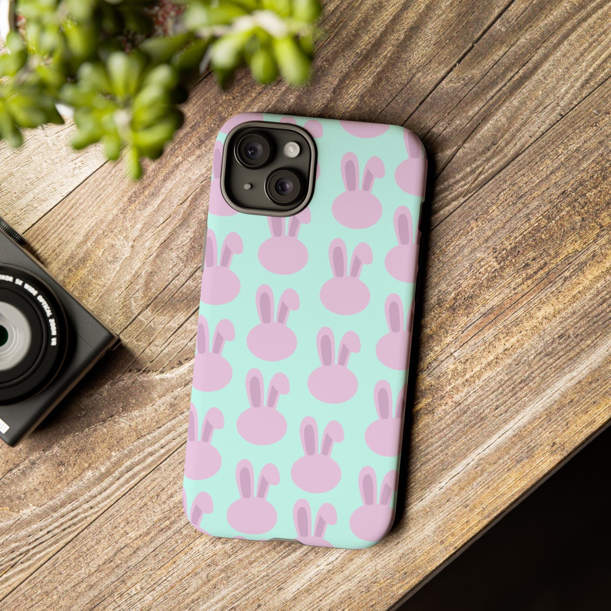Pastel Bunny Pattern Tough Phone Case — Cute Easter iPhone Cover