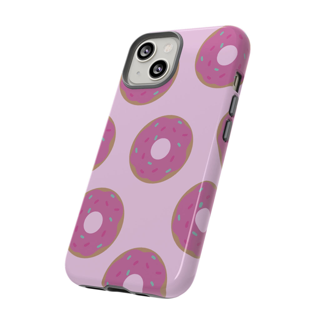 Pink Donut Pattern Tough Phone Case — Cute Sprinkles Protective Cover
