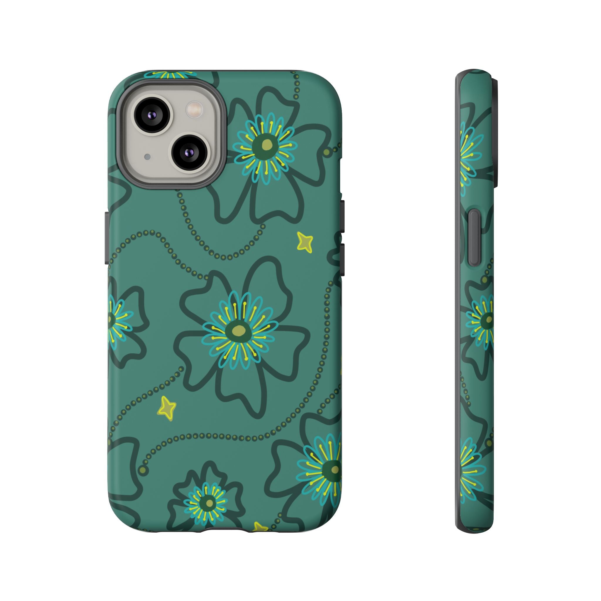 Tough Cases - Teal Floral Protective Phone Case