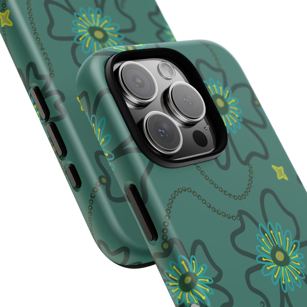 Tough Cases - Teal Floral Protective Phone Case