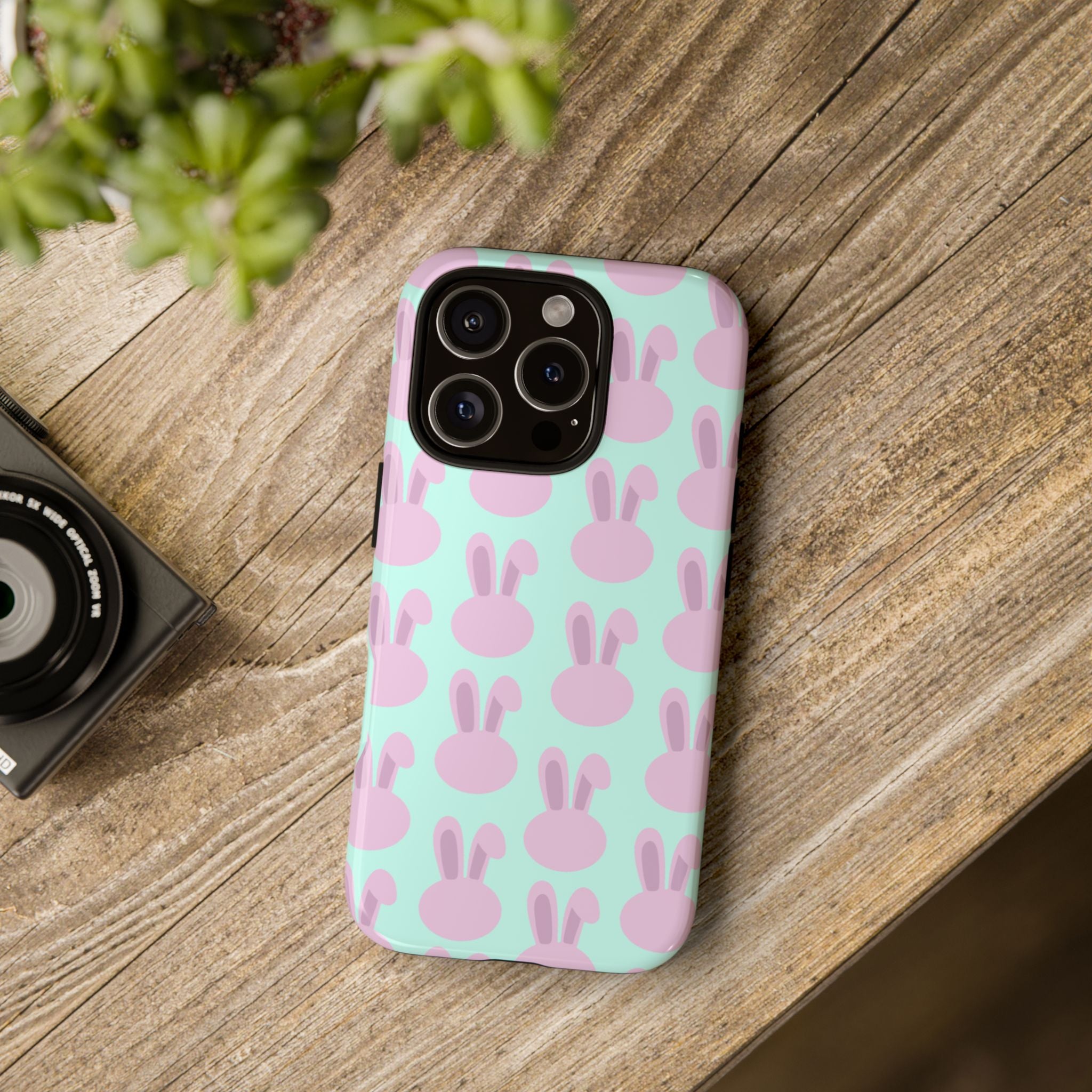 Pastel Bunny Pattern Tough Phone Case — Cute Easter iPhone Cover