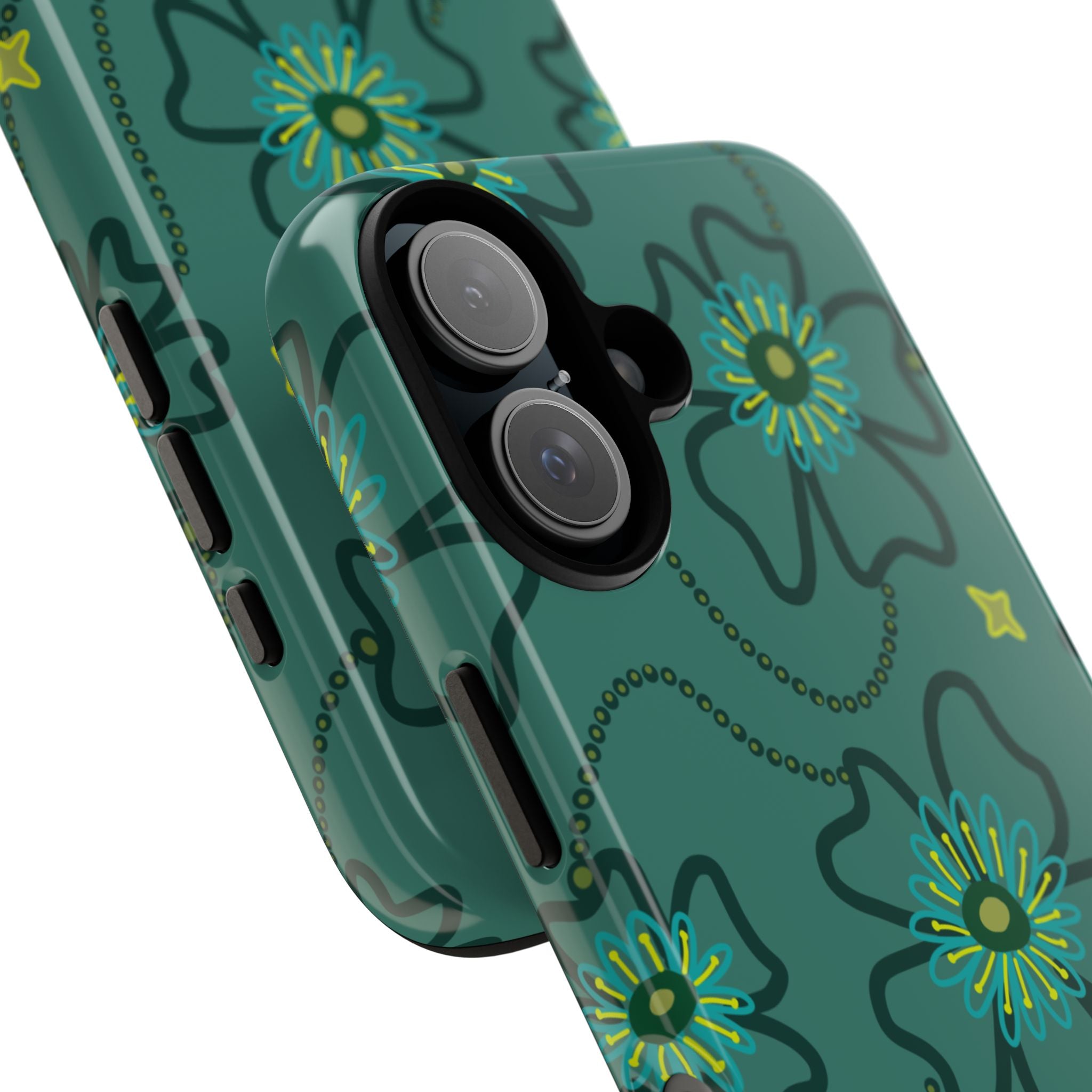 Tough Cases - Teal Floral Protective Phone Case