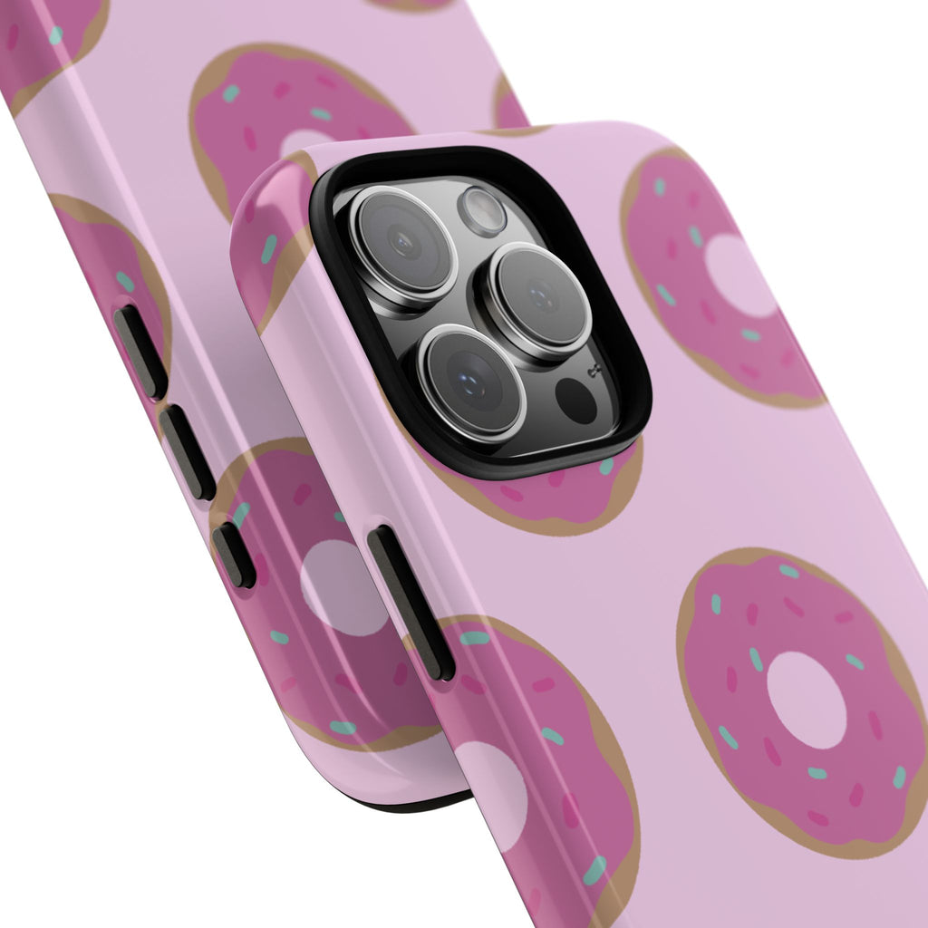 Pink Donut Pattern Tough Phone Case — Cute Sprinkles Protective Cover