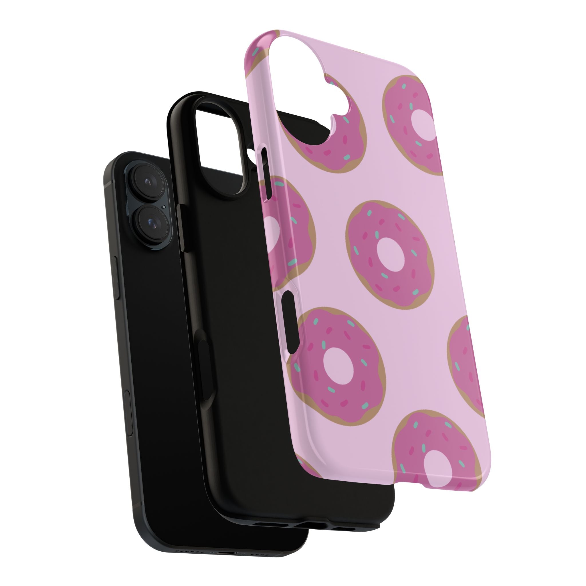 Pink Donut Pattern Tough Phone Case — Cute Sprinkles Protective Cover