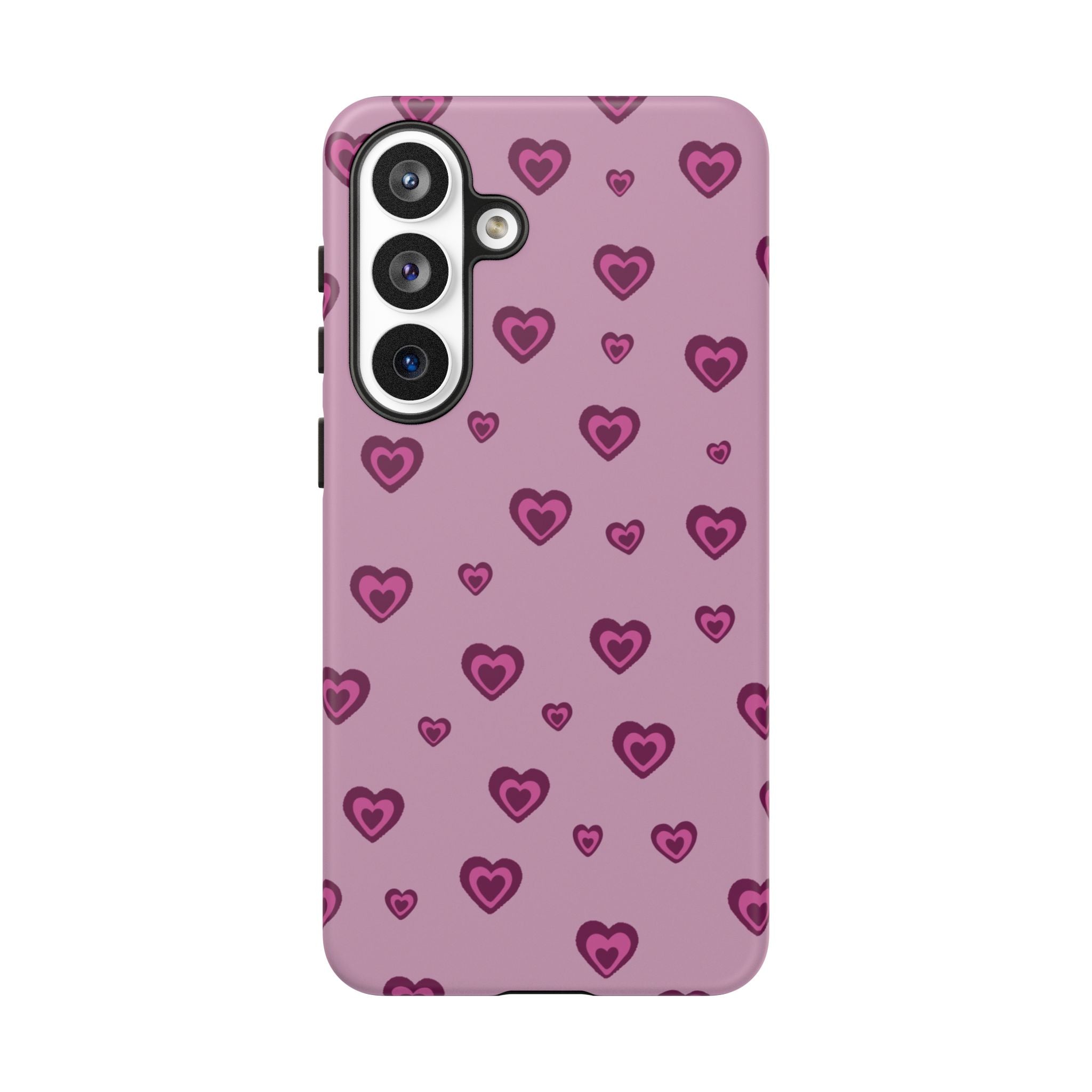 Pink Heart Pattern Tough Phone Case — Cute Protective iPhone Cover