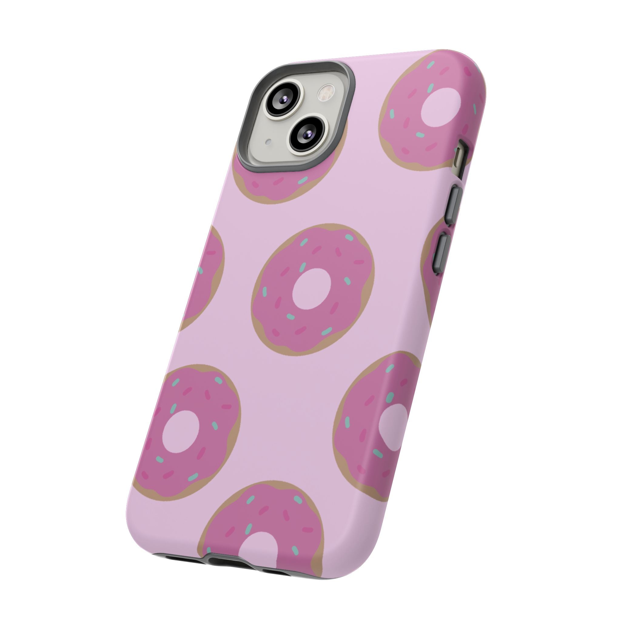 Pink Donut Pattern Tough Phone Case — Cute Sprinkles Protective Cover