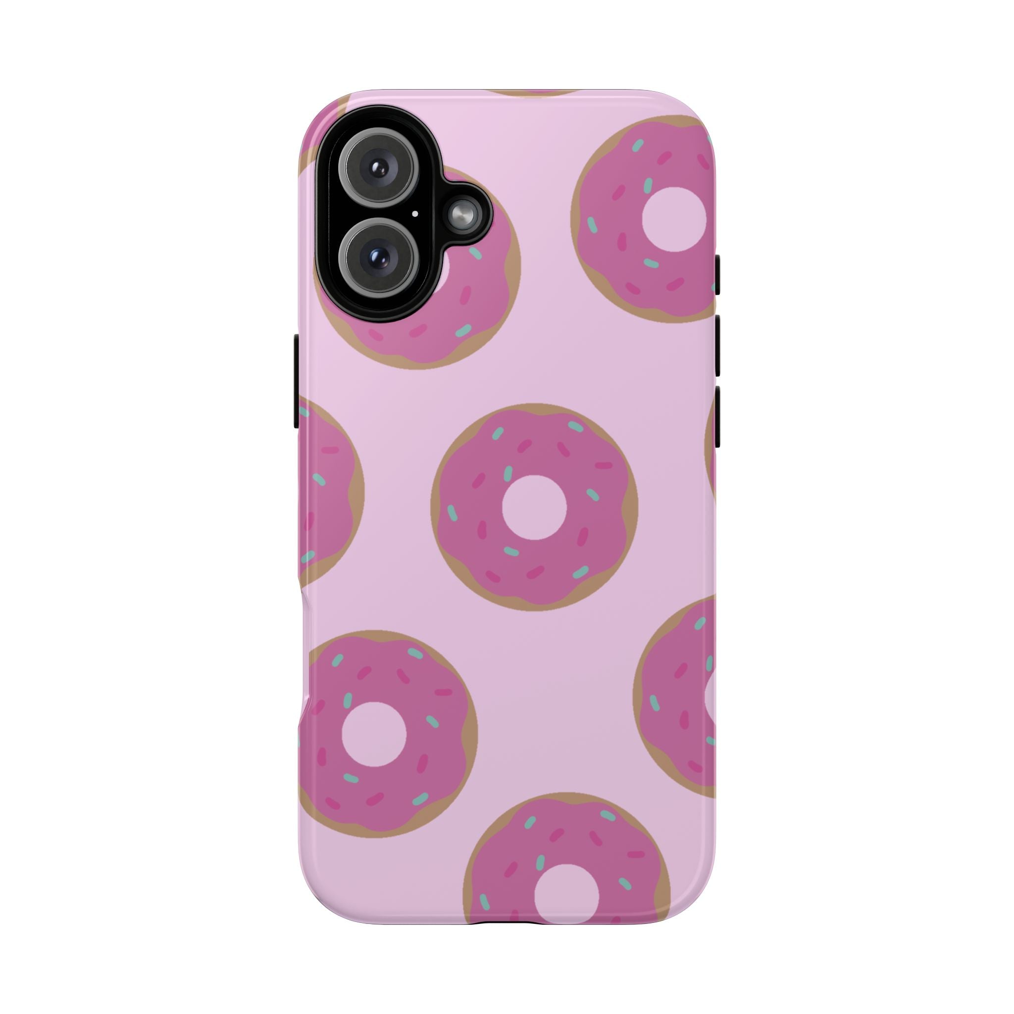Pink Donut Pattern Tough Phone Case — Cute Sprinkles Protective Cover