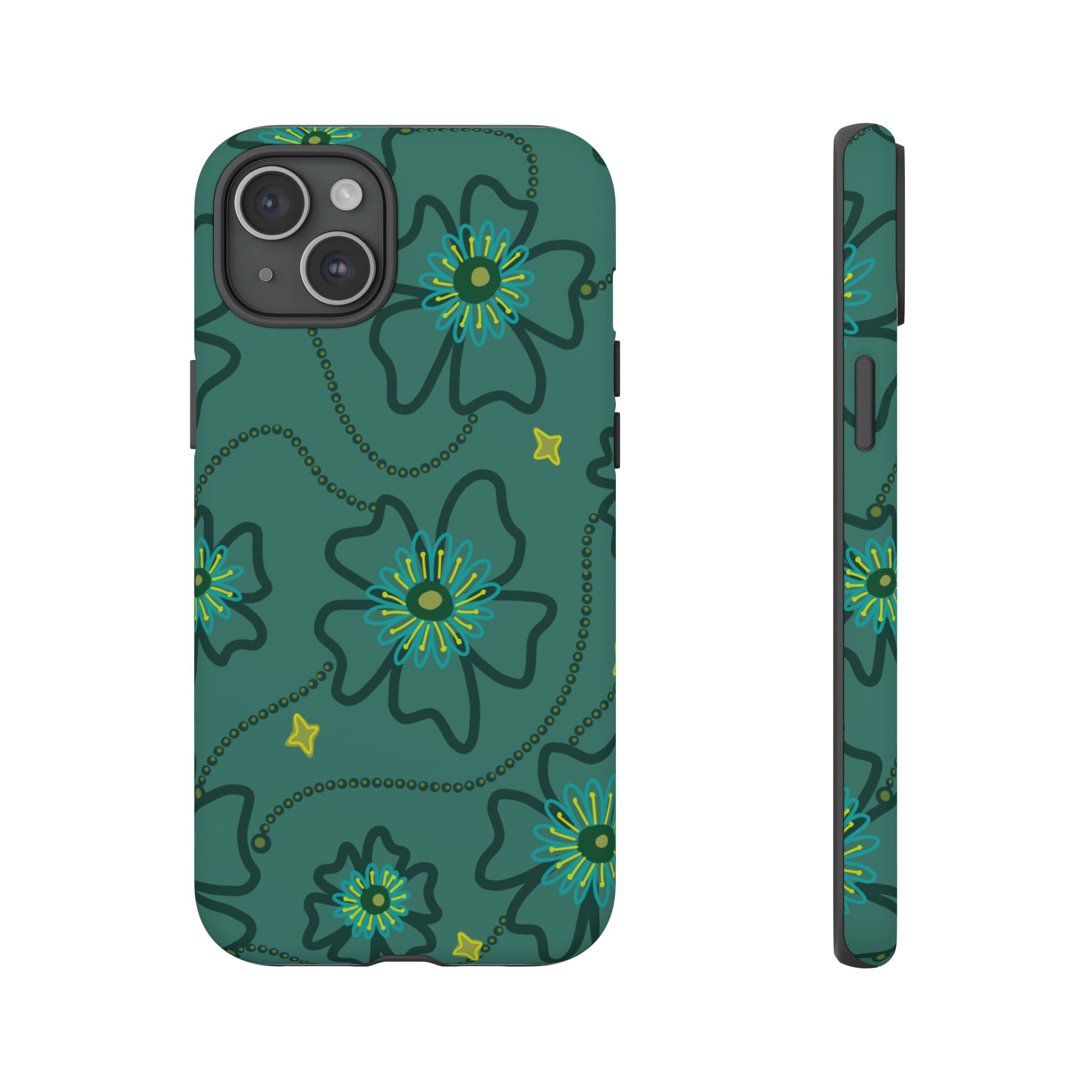Tough Cases - Teal Floral Protective Phone Case