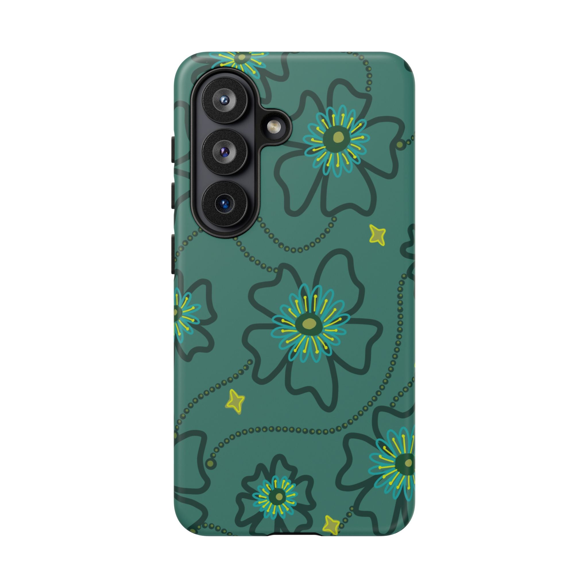 Tough Cases - Teal Floral Protective Phone Case