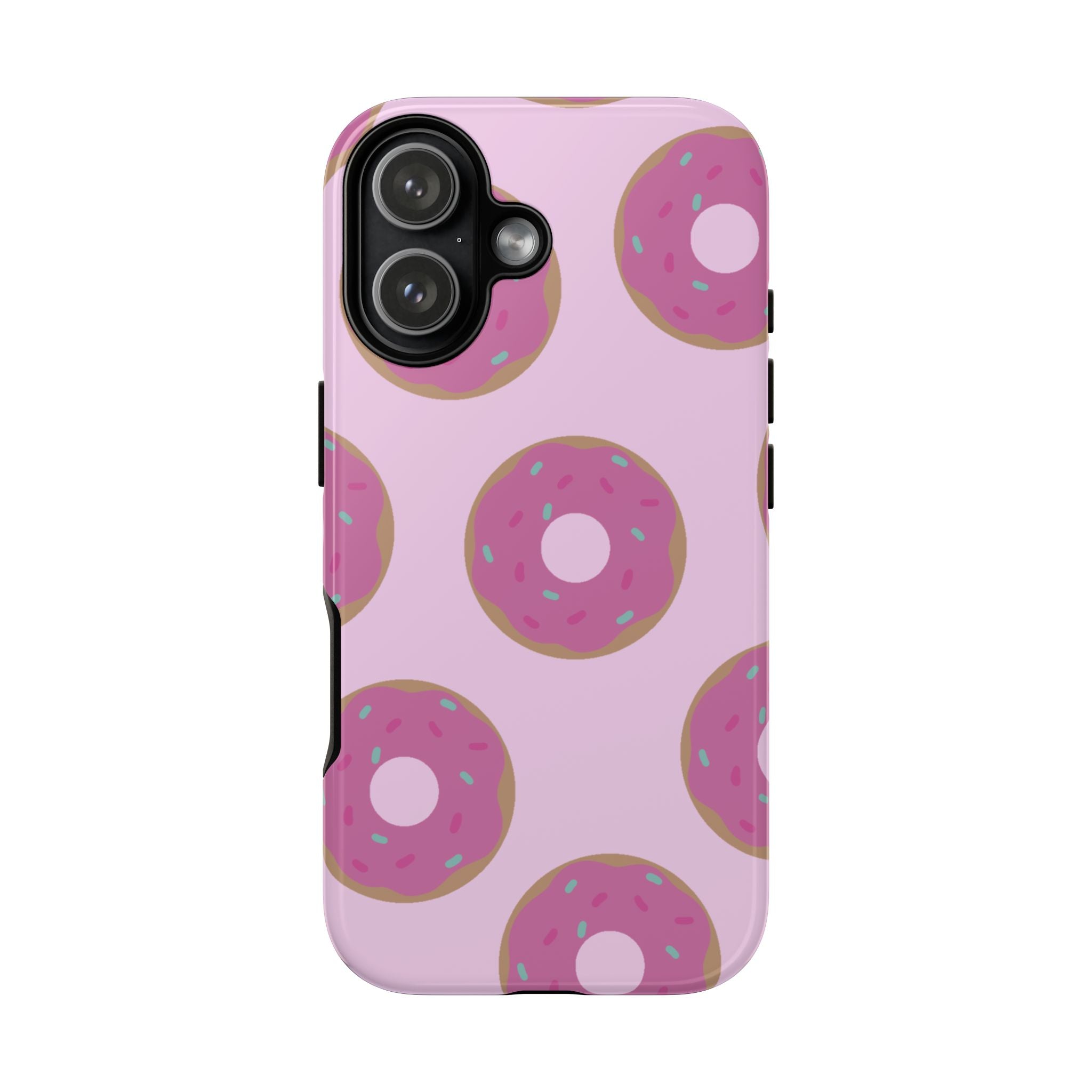Pink Donut Pattern Tough Phone Case — Cute Sprinkles Protective Cover