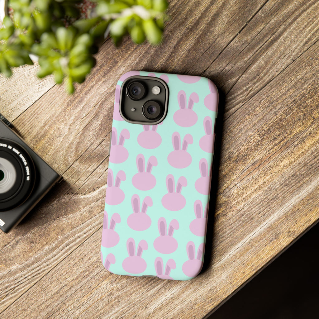 Pastel Bunny Pattern Tough Phone Case — Cute Easter iPhone Cover
