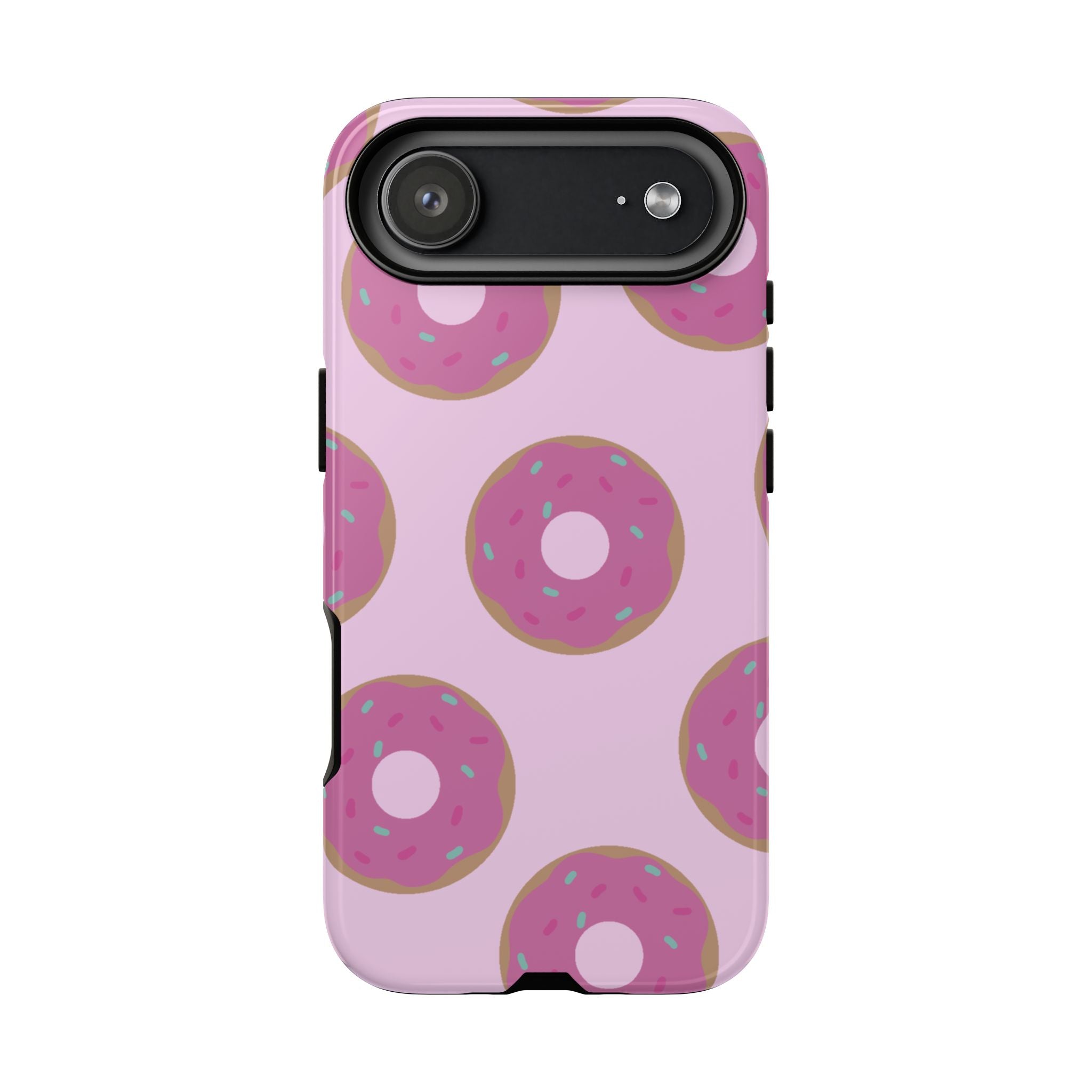 Pink Donut Pattern Tough Phone Case — Cute Sprinkles Protective Cover