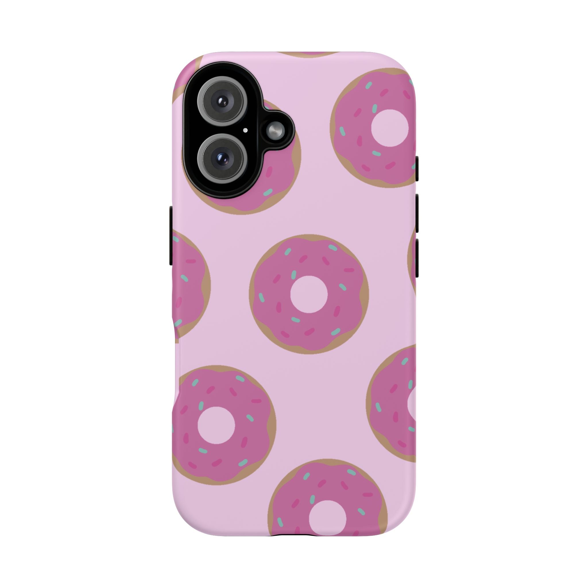 Pink Donut Pattern Tough Phone Case — Cute Sprinkles Protective Cover