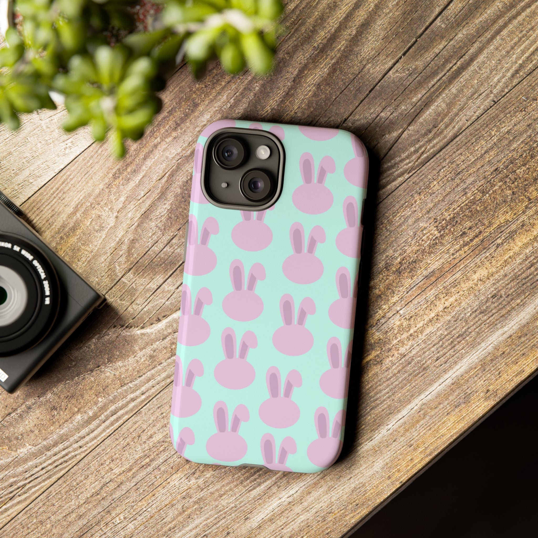 Pastel Bunny Pattern Tough Phone Case — Cute Easter iPhone Cover