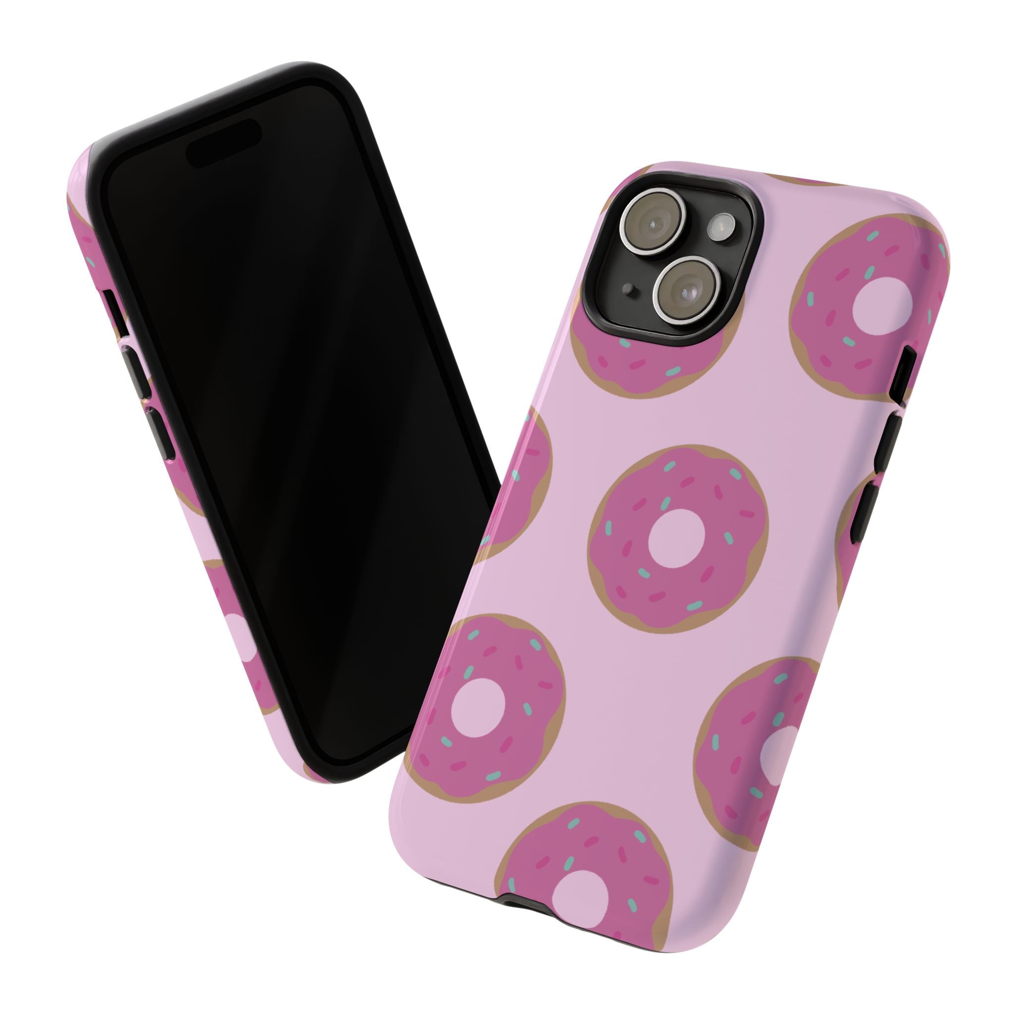 Pink Donut Pattern Tough Phone Case — Cute Sprinkles Protective Cover
