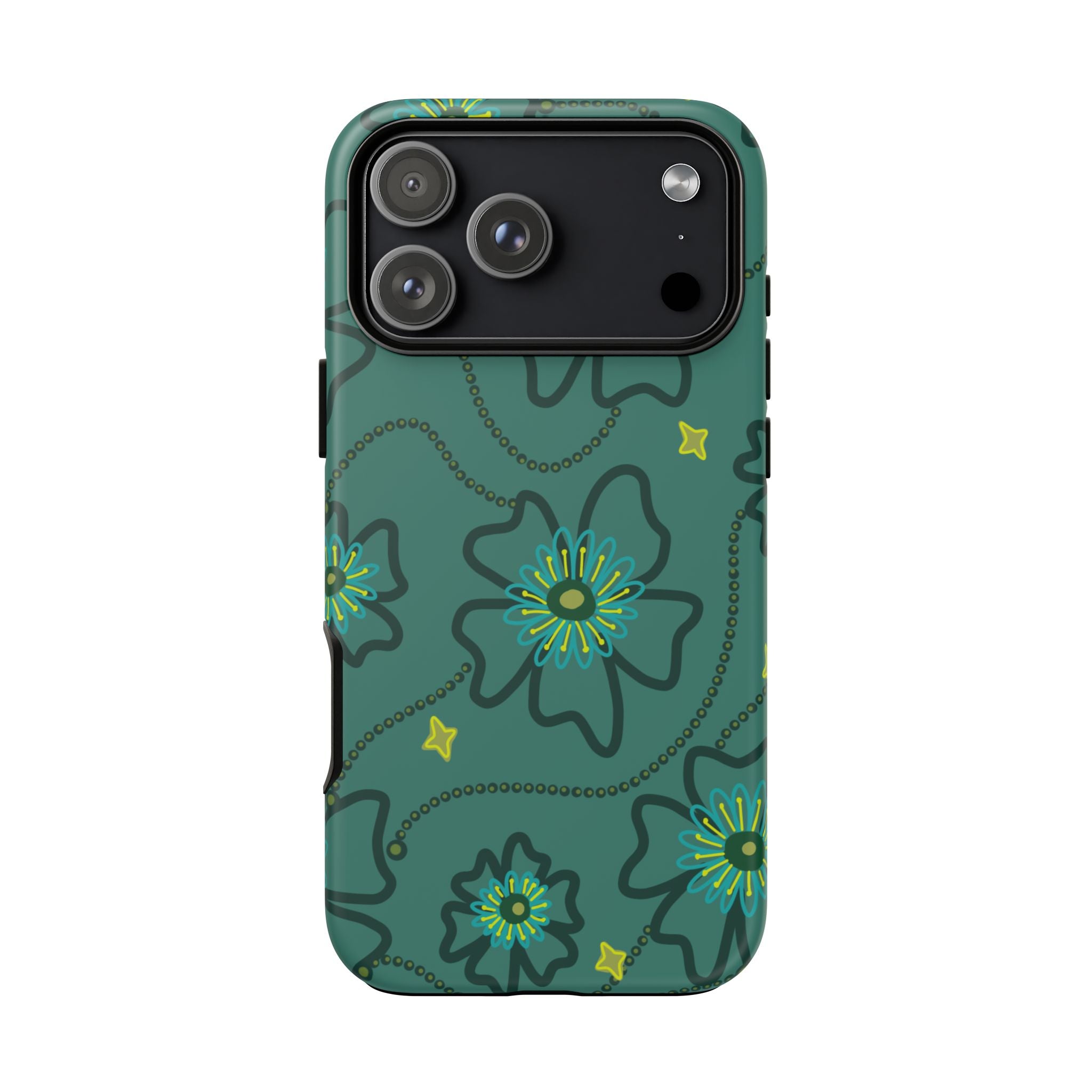 Tough Cases - Teal Floral Protective Phone Case