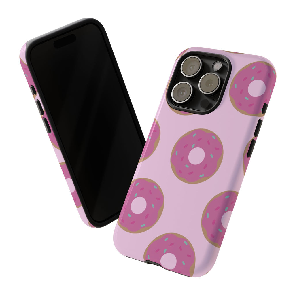 Pink Donut Pattern Tough Phone Case — Cute Sprinkles Protective Cover