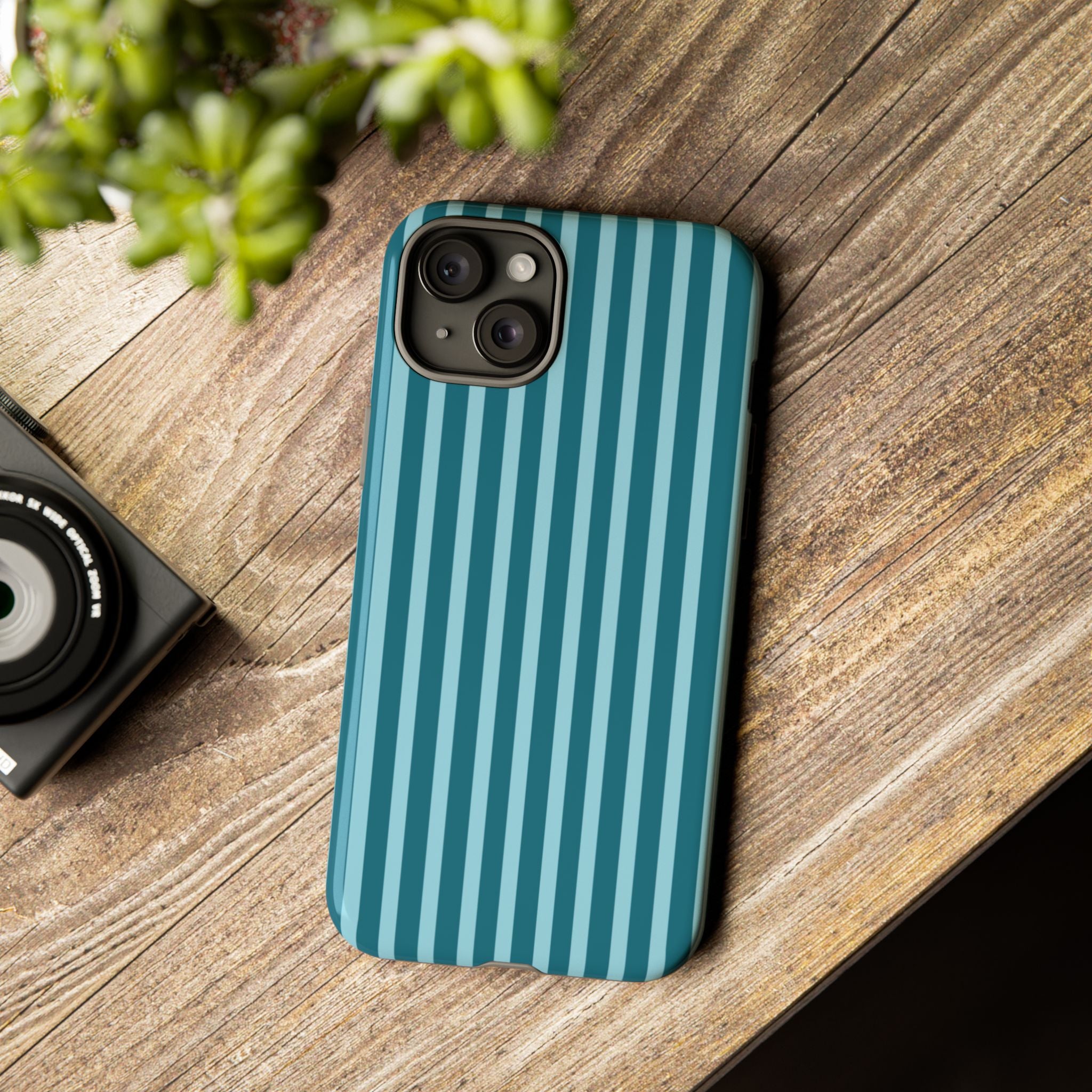 Striped Teal Tough Phone Case