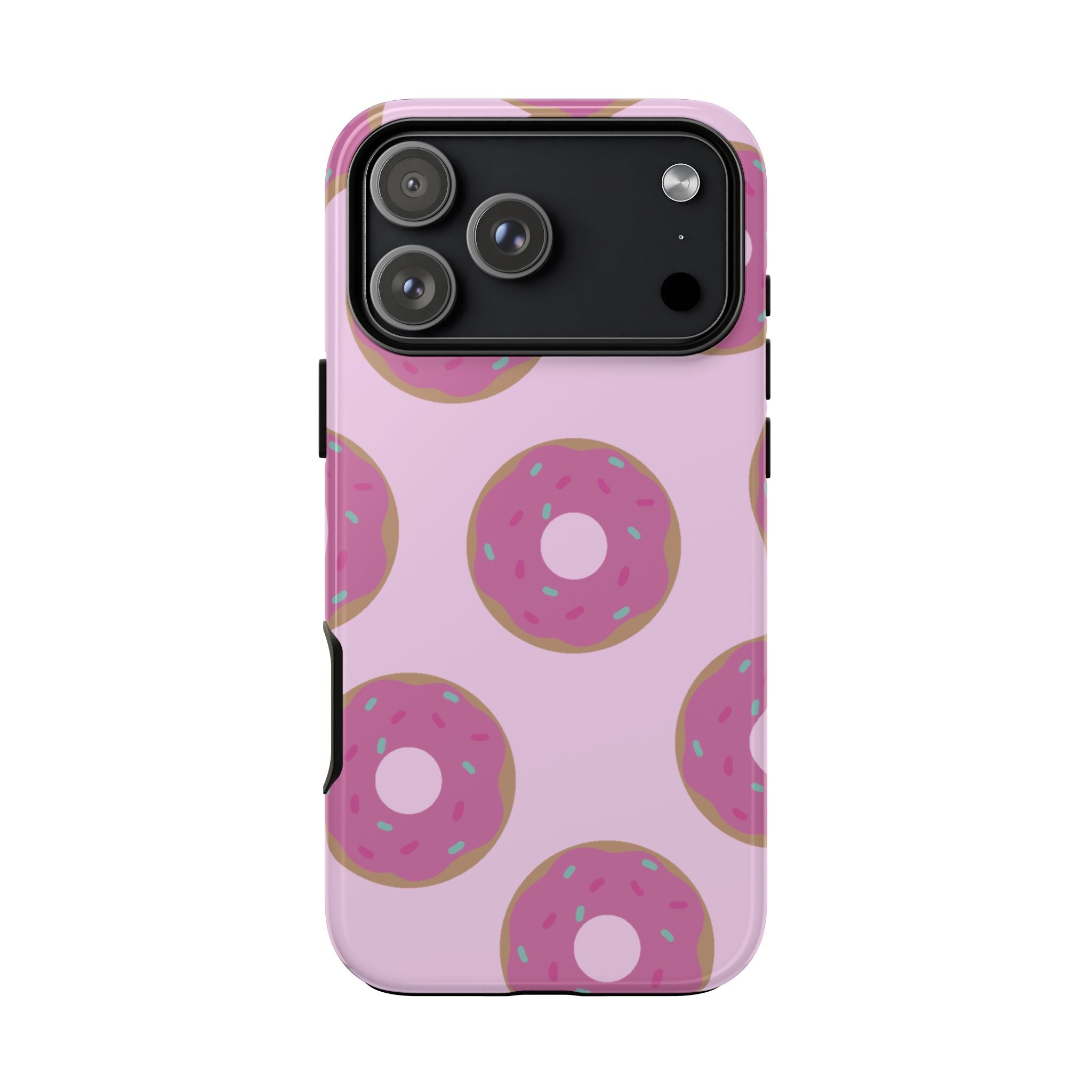 Pink Donut Pattern Tough Phone Case — Cute Sprinkles Protective Cover