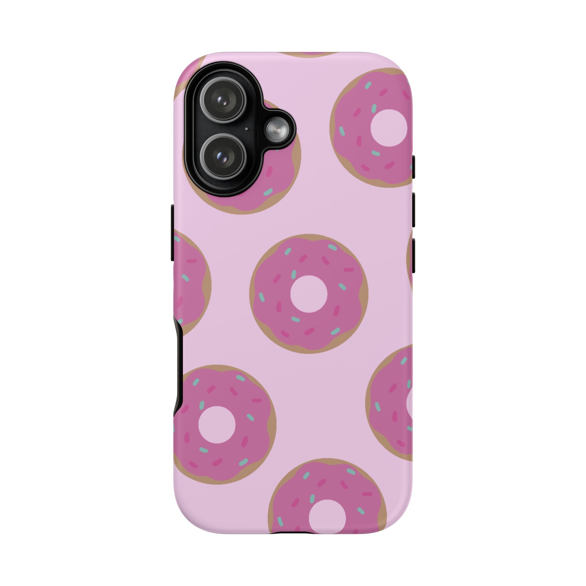 Pink Donut Pattern Tough Phone Case — Cute Sprinkles Protective Cover