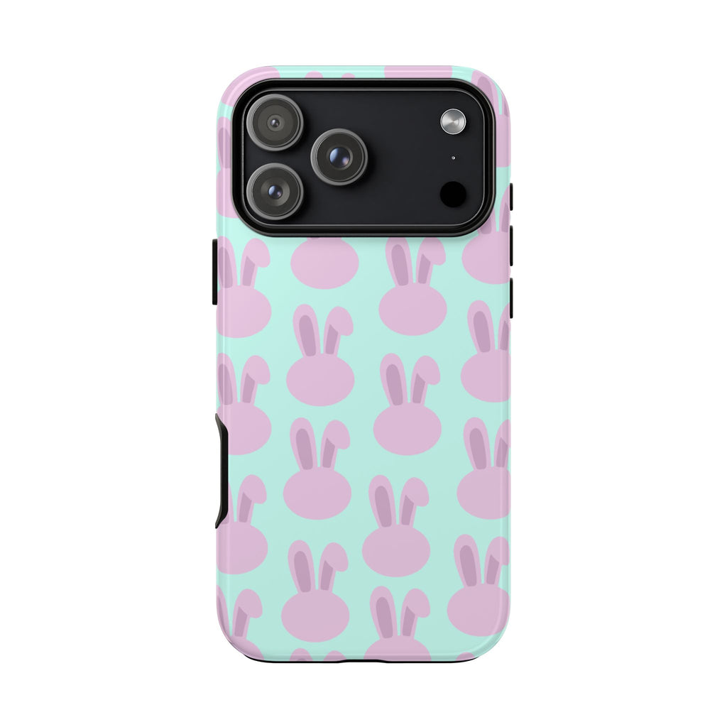 Pastel Bunny Pattern Tough Phone Case — Cute Easter iPhone Cover