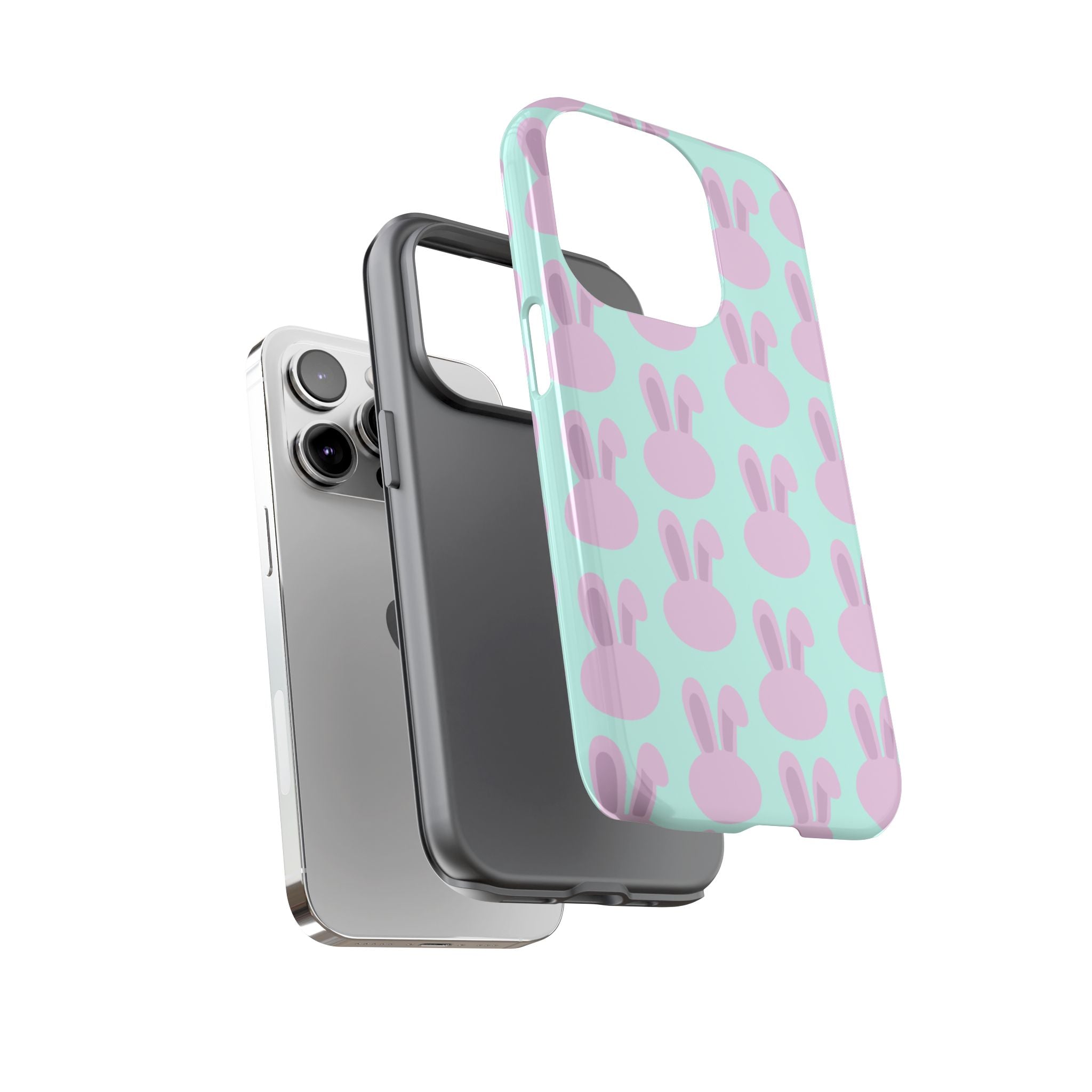 Pastel Bunny Pattern Tough Phone Case — Cute Easter iPhone Cover