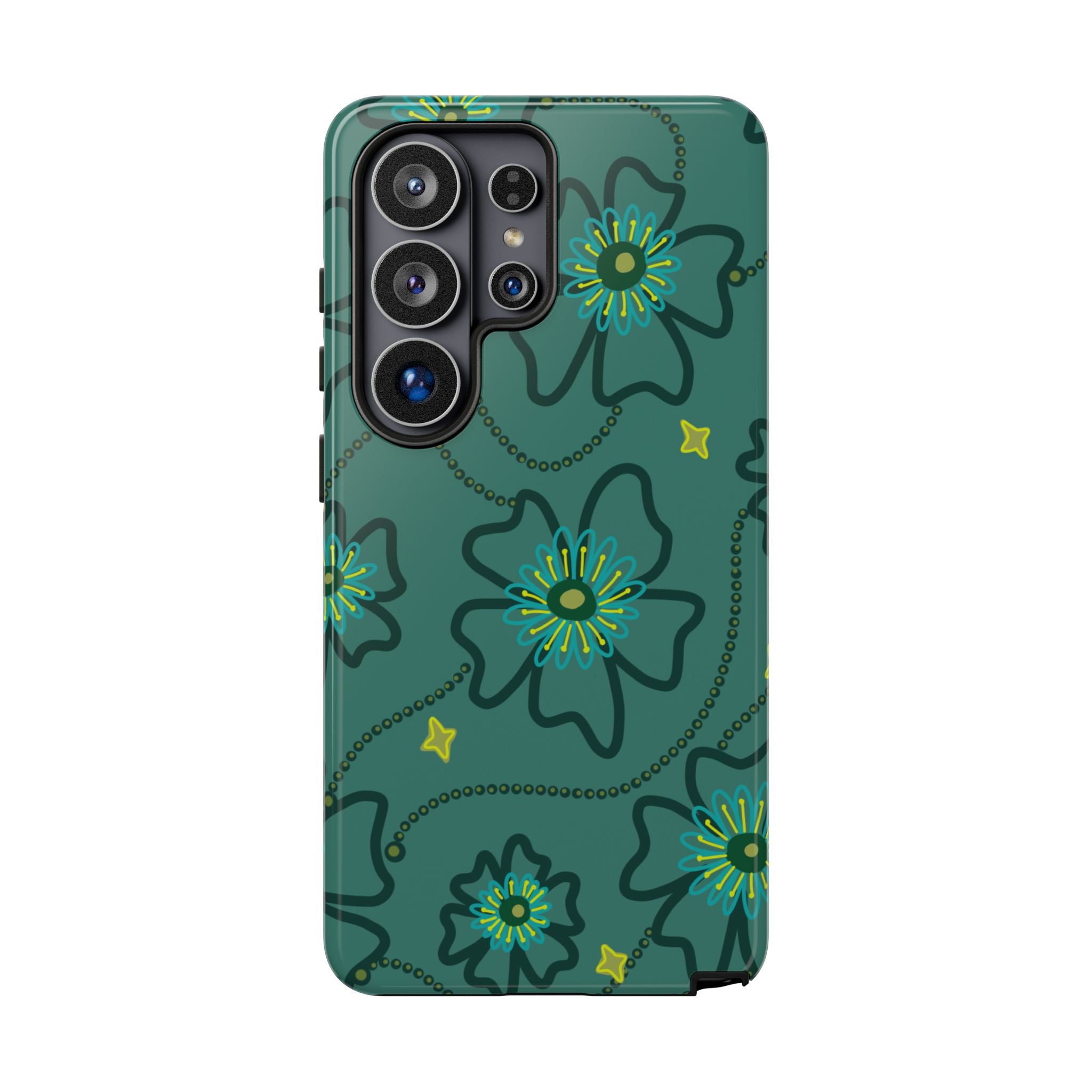 Tough Cases - Teal Floral Protective Phone Case