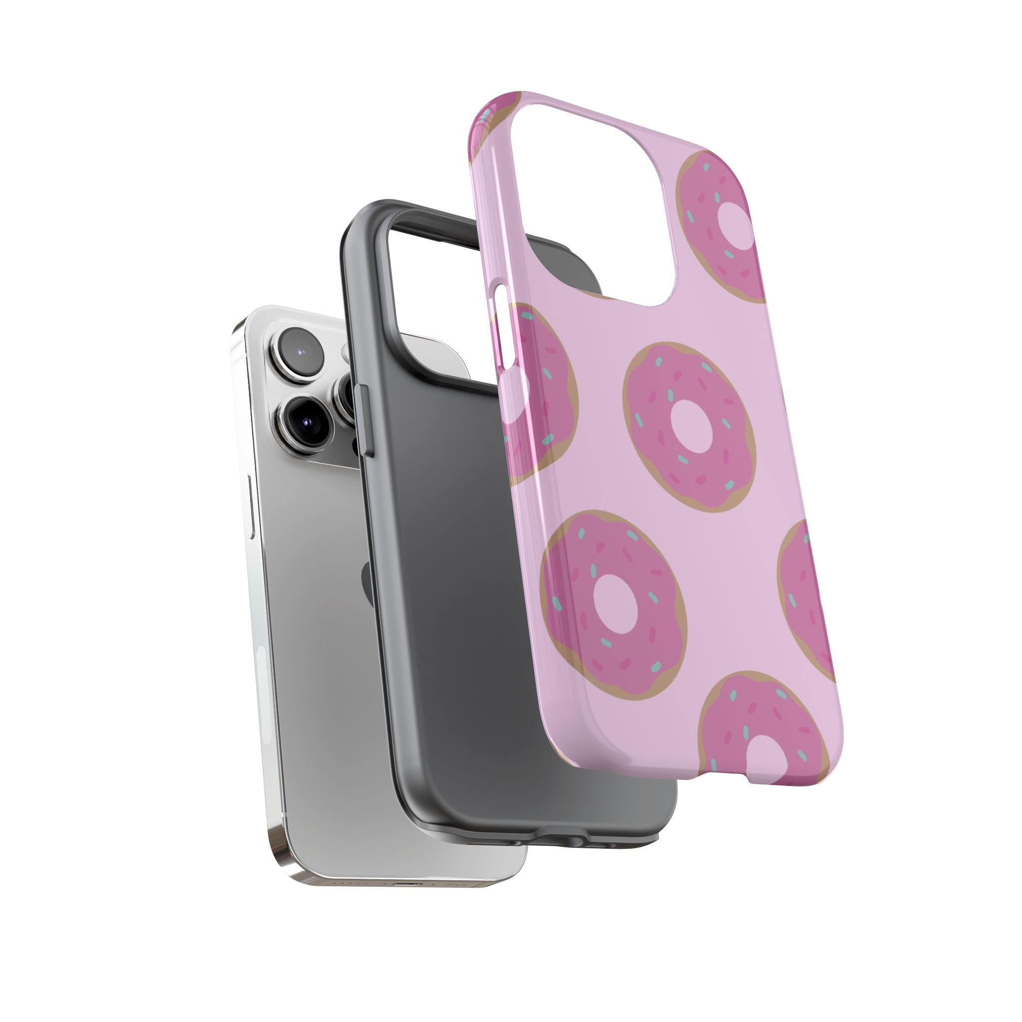 Pink Donut Pattern Tough Phone Case — Cute Sprinkles Protective Cover