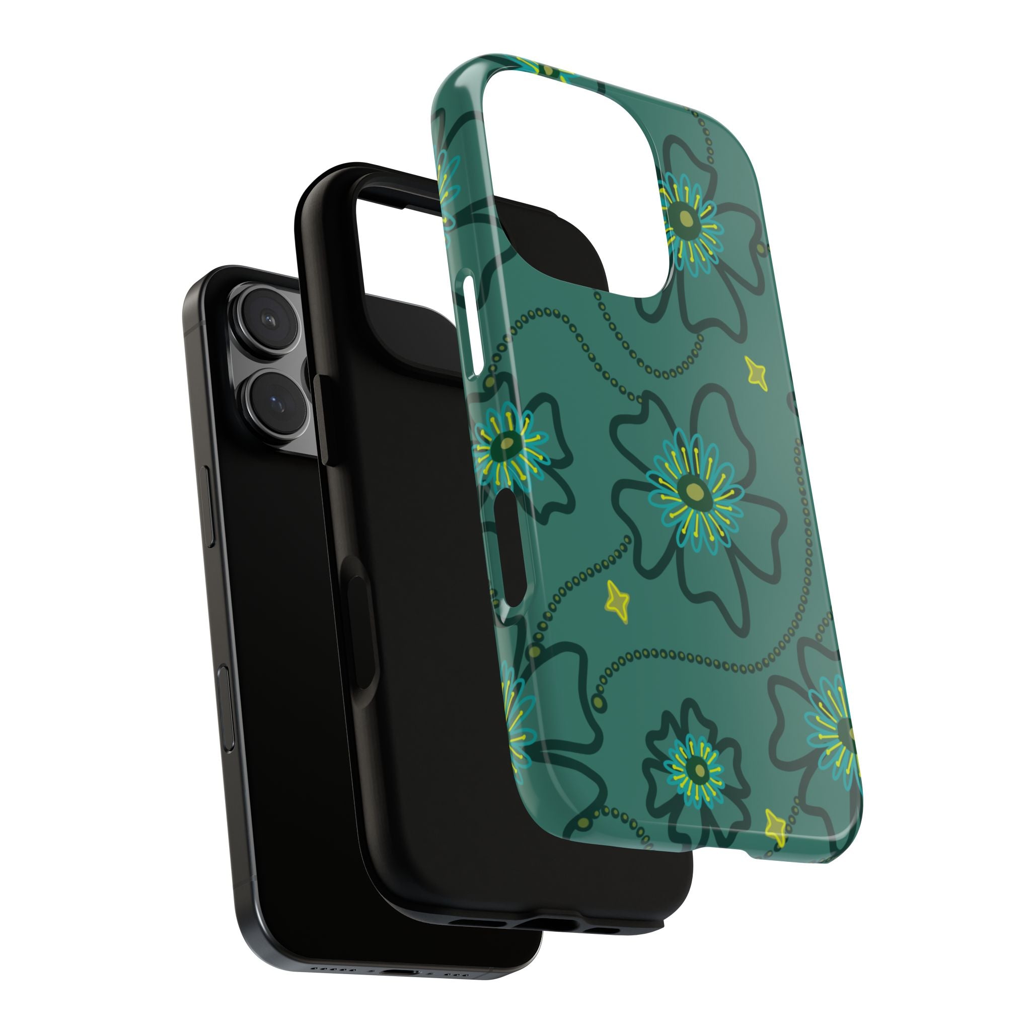 Tough Cases - Teal Floral Protective Phone Case