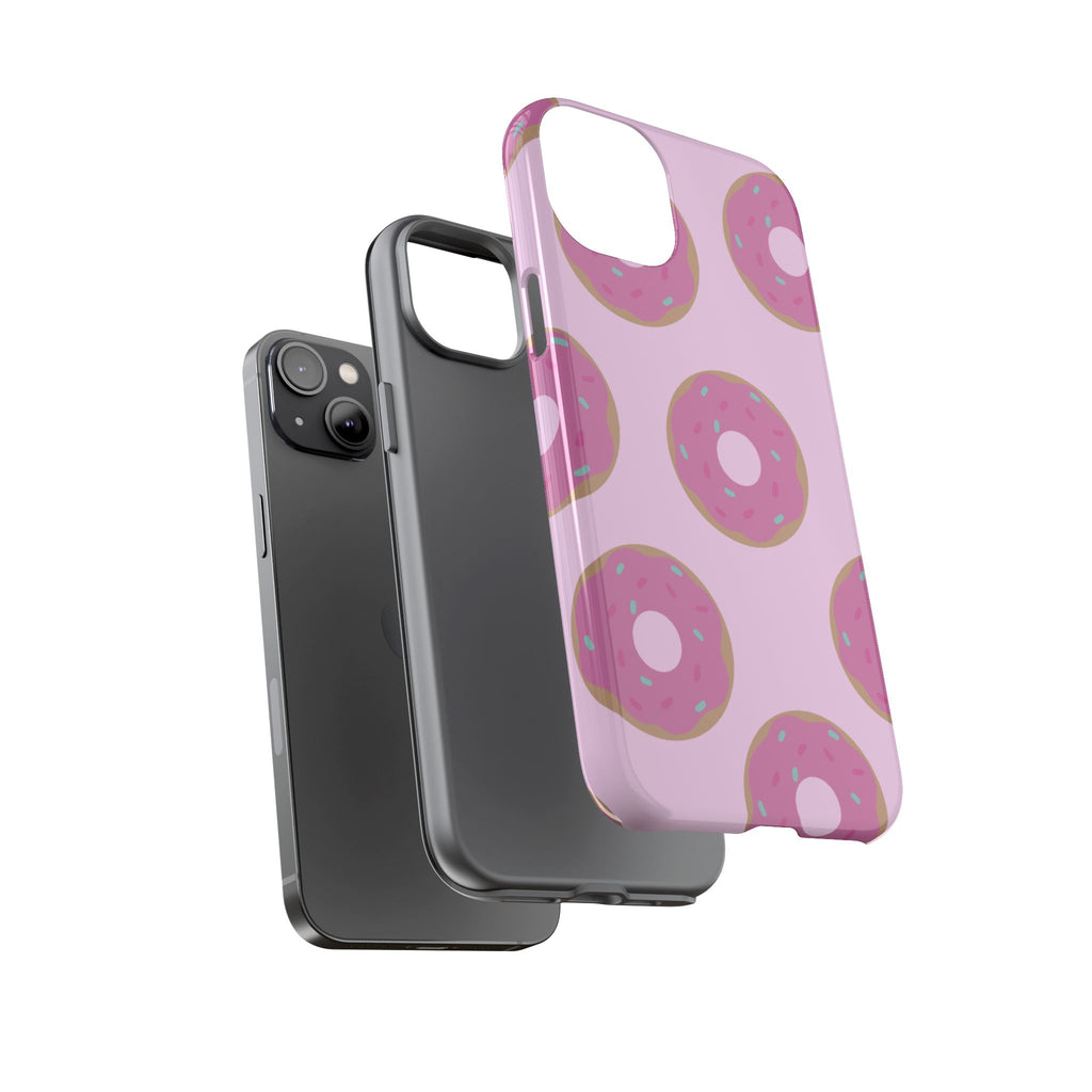 Pink Donut Pattern Tough Phone Case — Cute Sprinkles Protective Cover