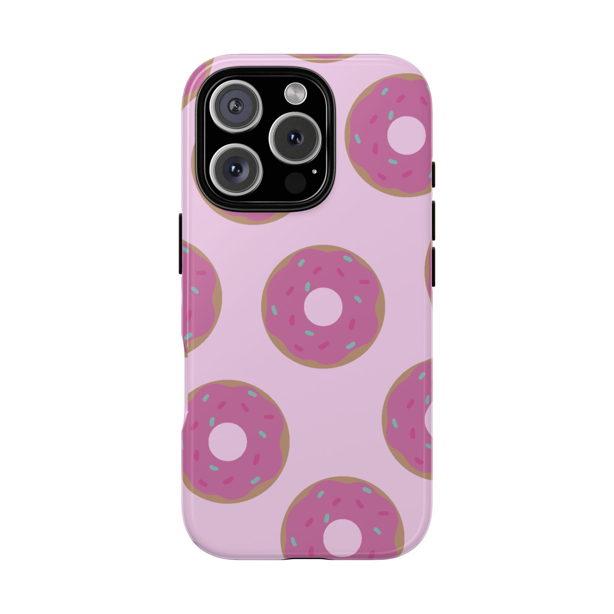 Pink Donut Pattern Tough Phone Case — Cute Sprinkles Protective Cover