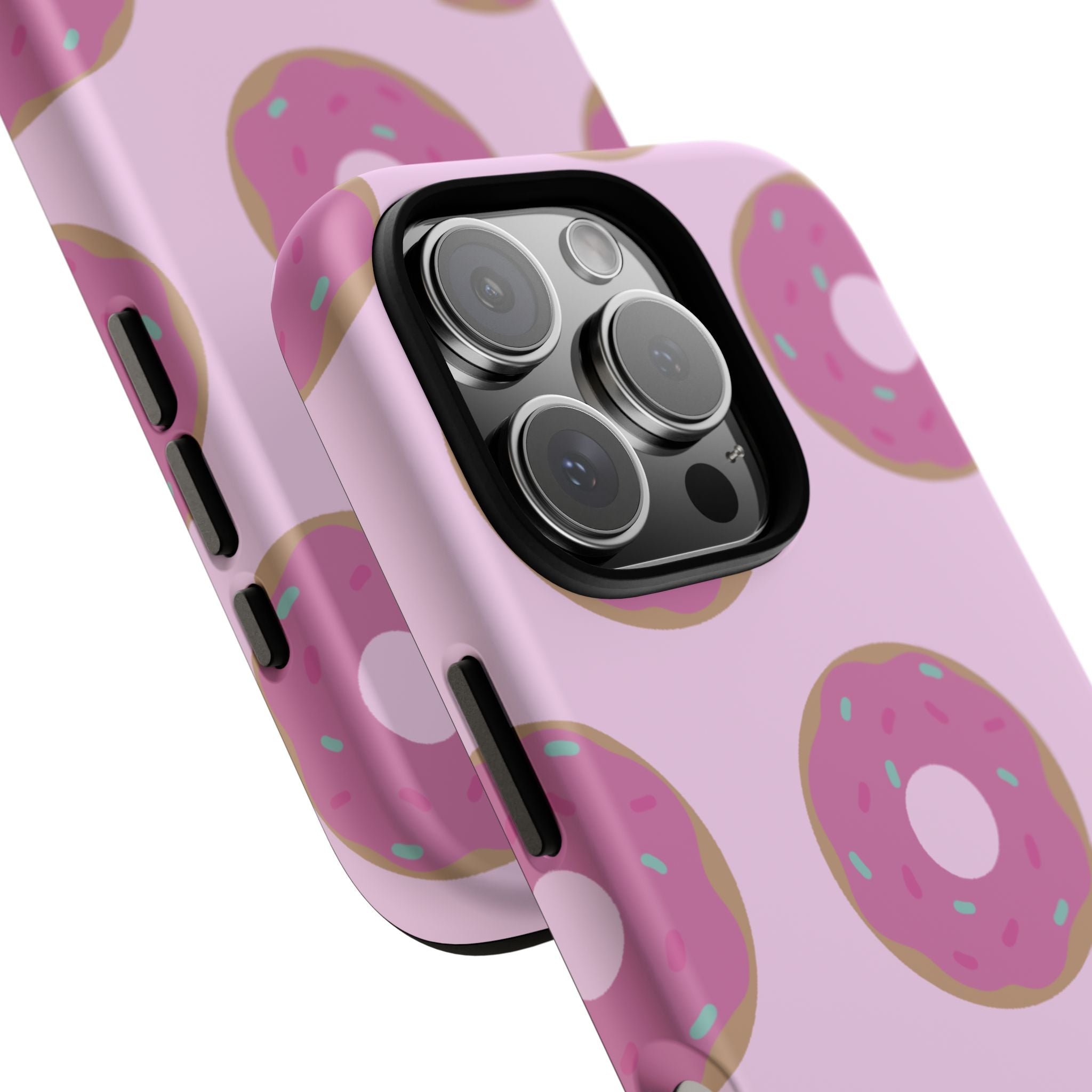 Pink Donut Pattern Tough Phone Case — Cute Sprinkles Protective Cover