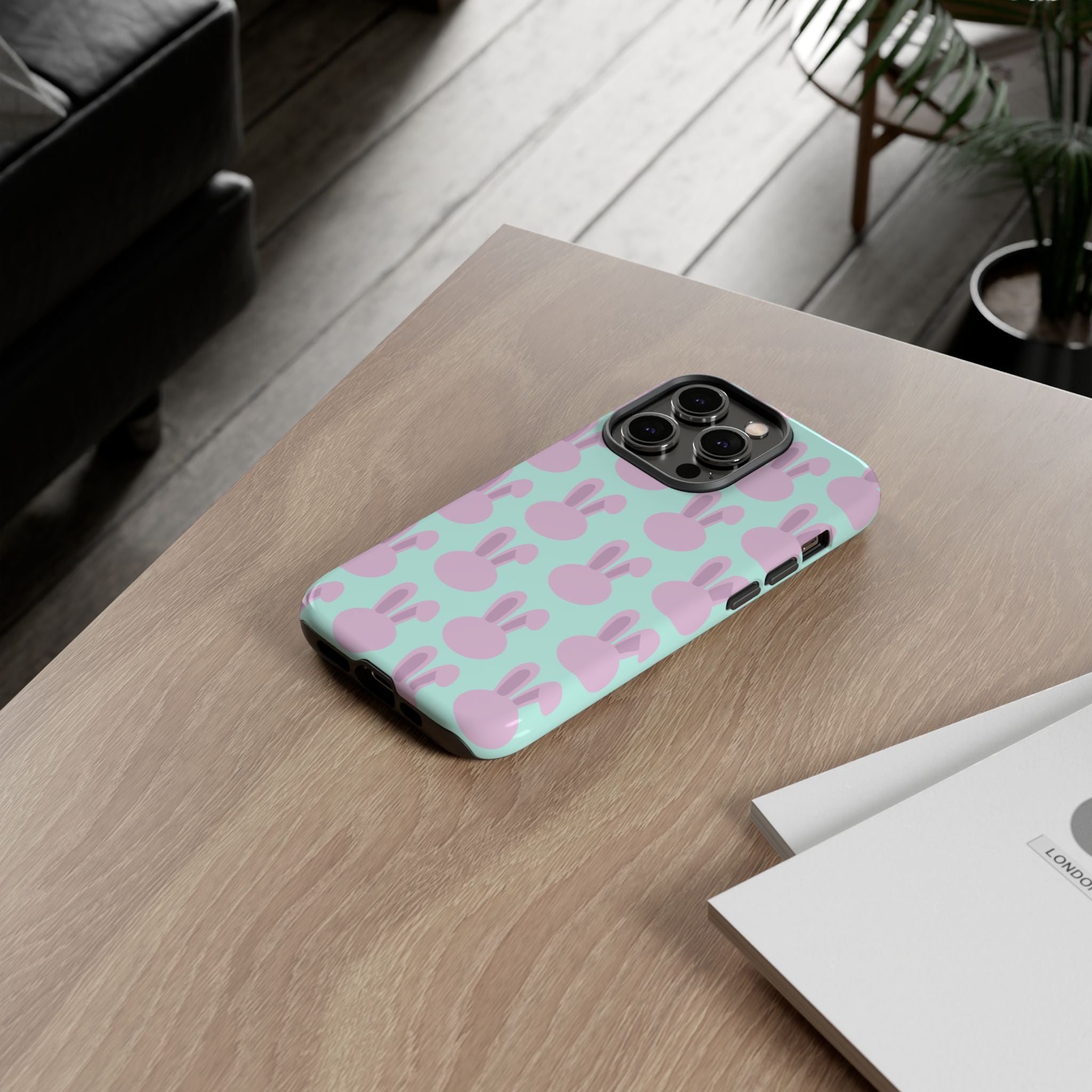 Pastel Bunny Pattern Tough Phone Case — Cute Easter iPhone Cover