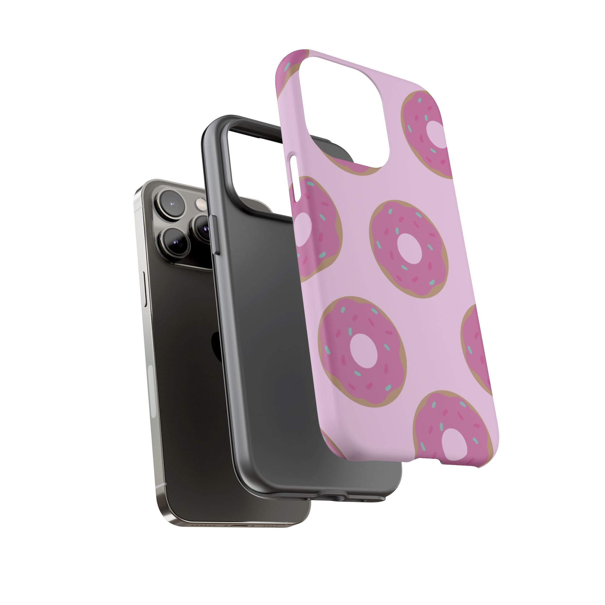 Pink Donut Pattern Tough Phone Case — Cute Sprinkles Protective Cover