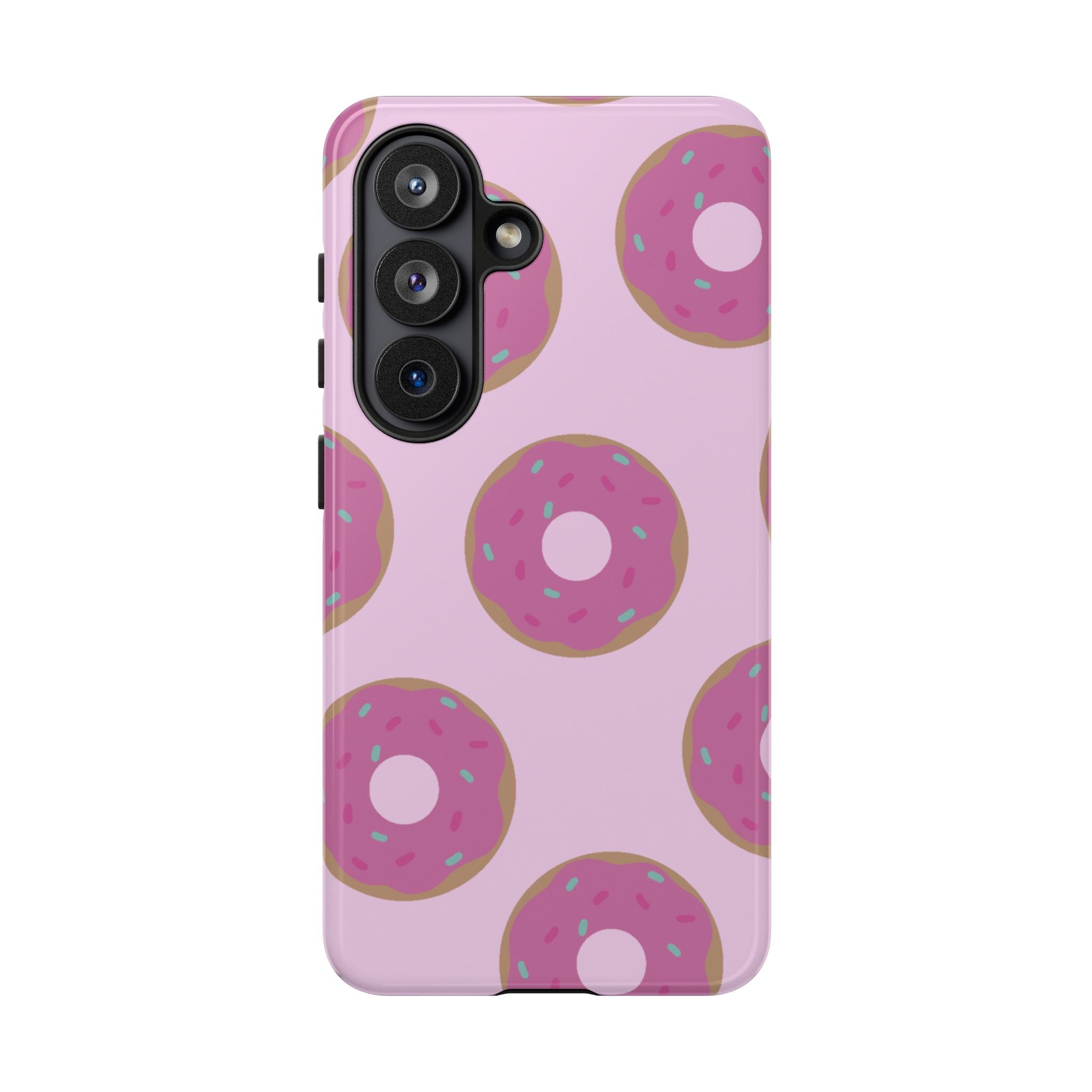 Pink Donut Pattern Tough Phone Case — Cute Sprinkles Protective Cover