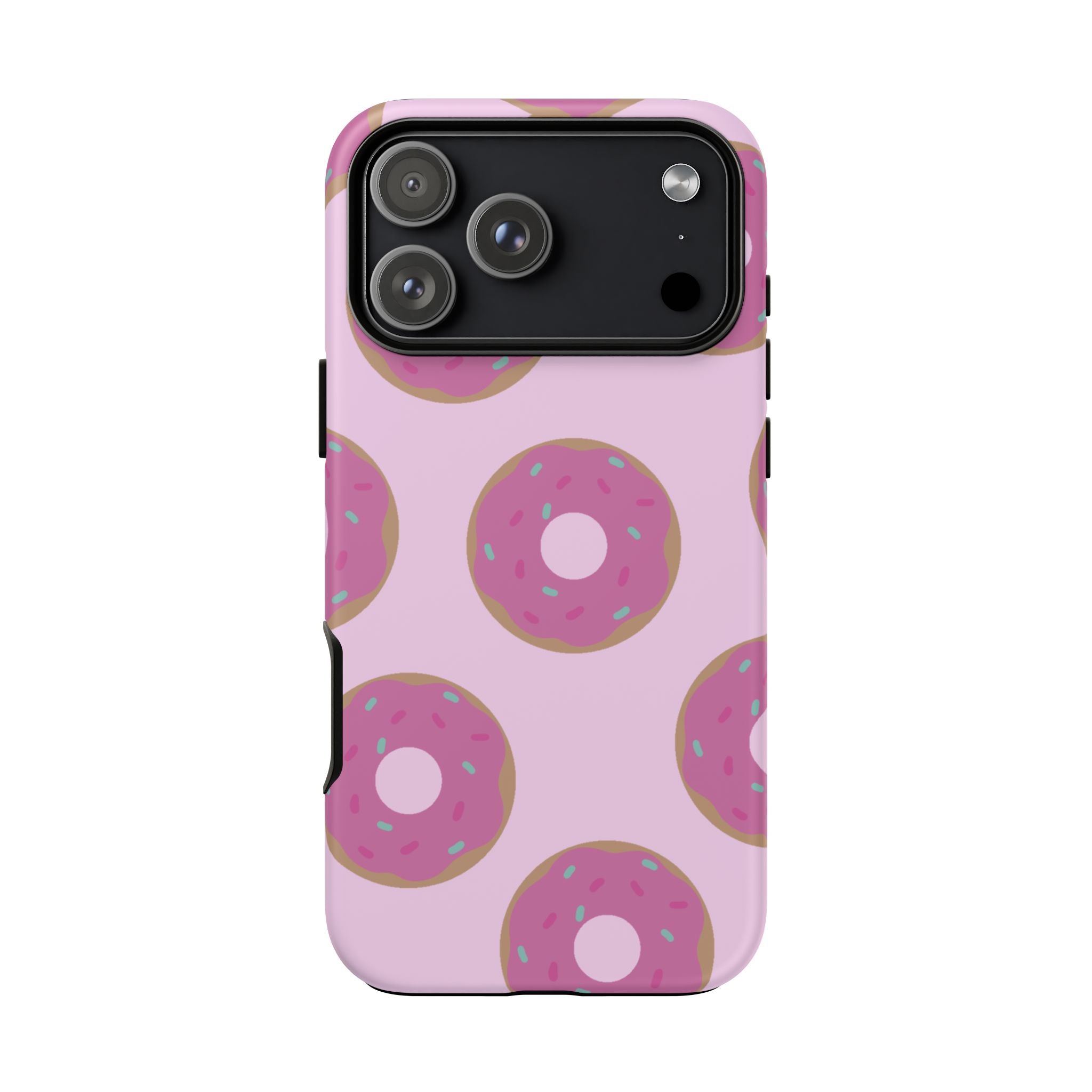 Pink Donut Pattern Tough Phone Case — Cute Sprinkles Protective Cover