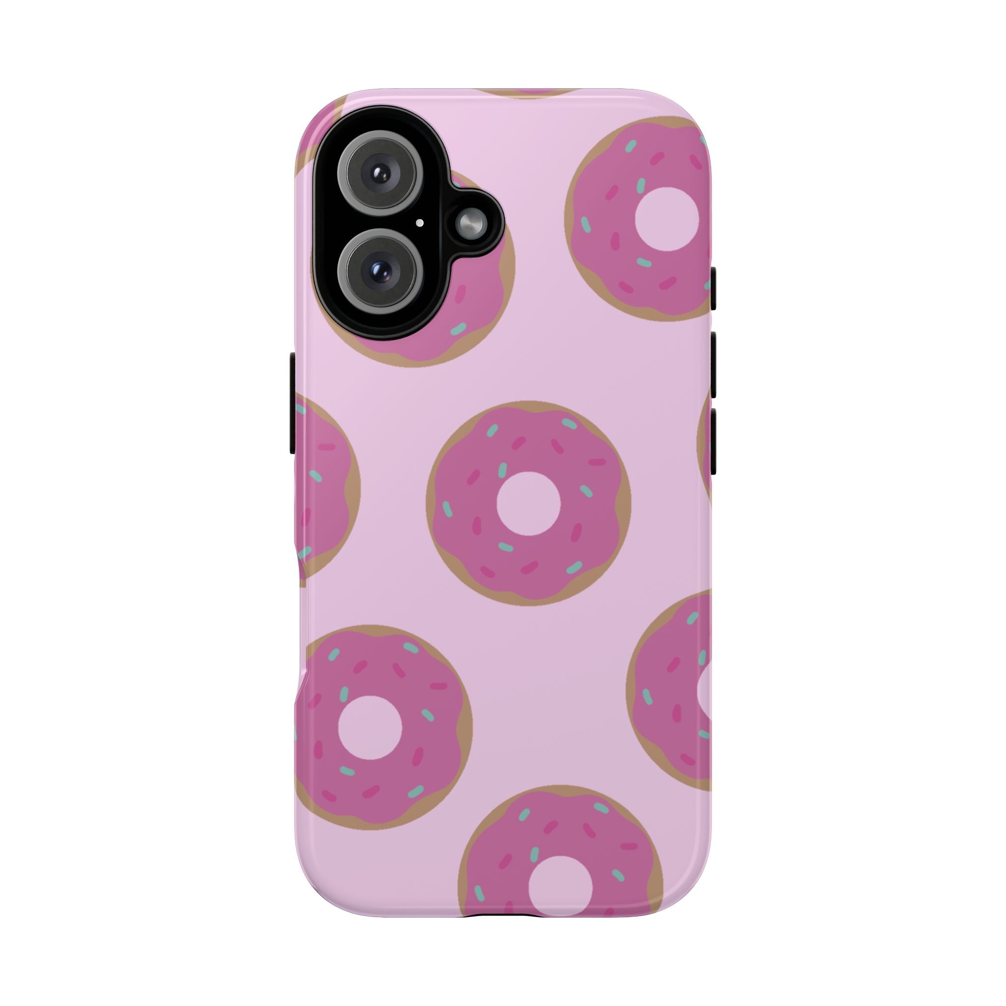 Pink Donut Pattern Tough Phone Case — Cute Sprinkles Protective Cover