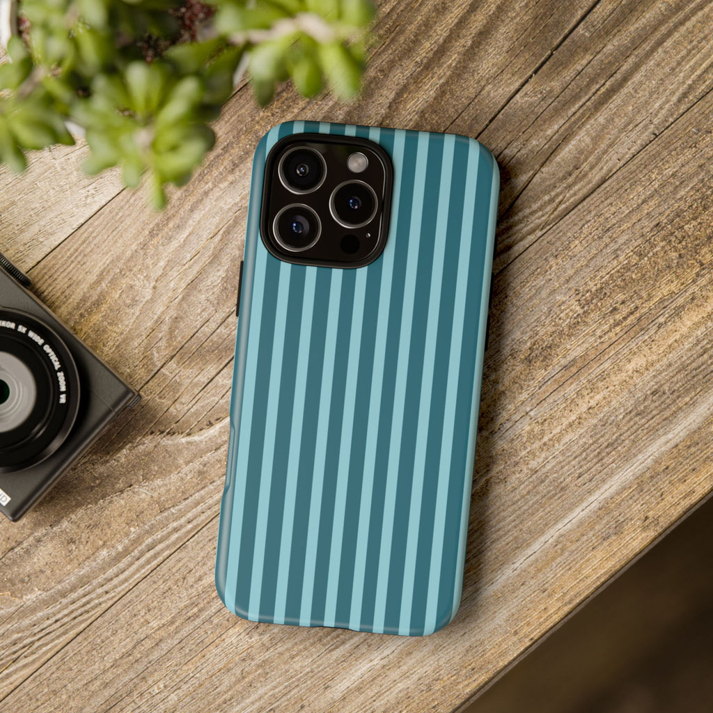 Striped Teal Tough Phone Case