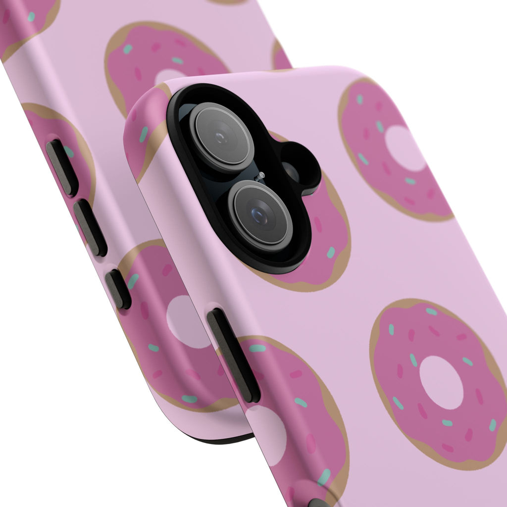 Pink Donut Pattern Tough Phone Case — Cute Sprinkles Protective Cover