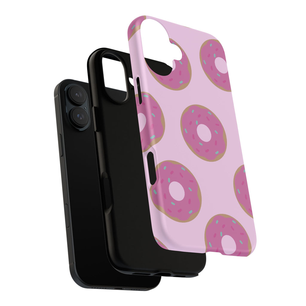 Pink Donut Pattern Tough Phone Case — Cute Sprinkles Protective Cover