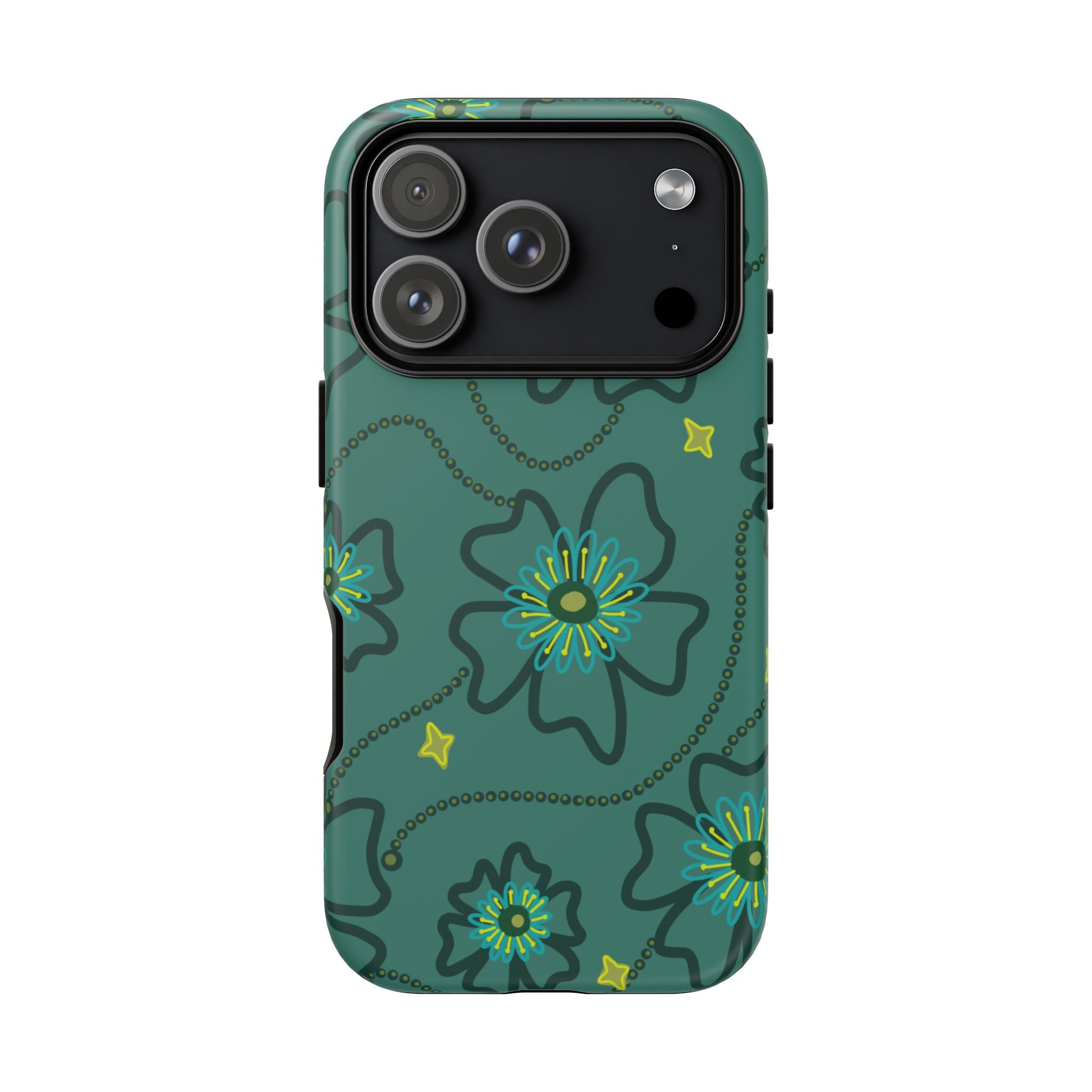 Tough Cases - Teal Floral Protective Phone Case