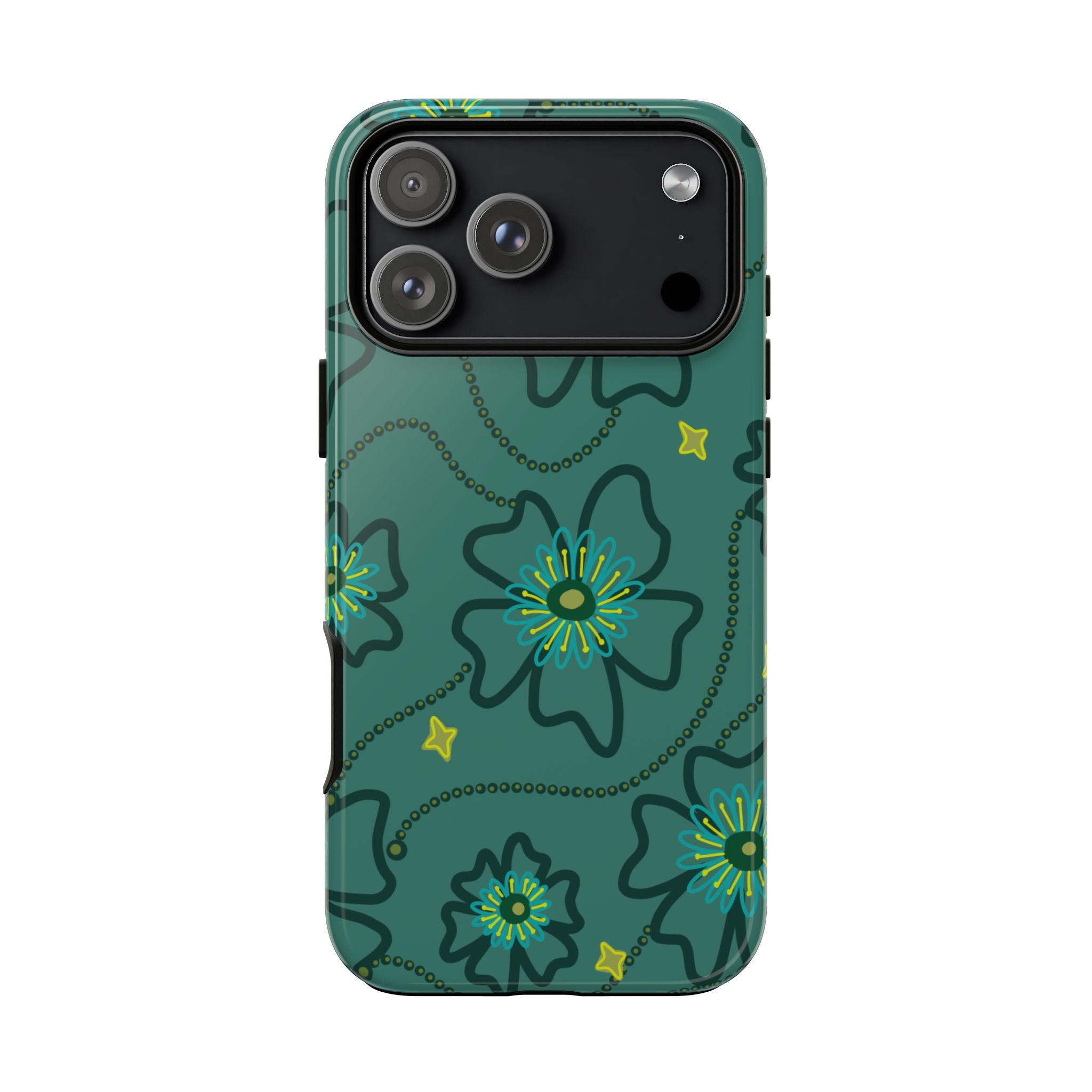 Tough Cases - Teal Floral Protective Phone Case