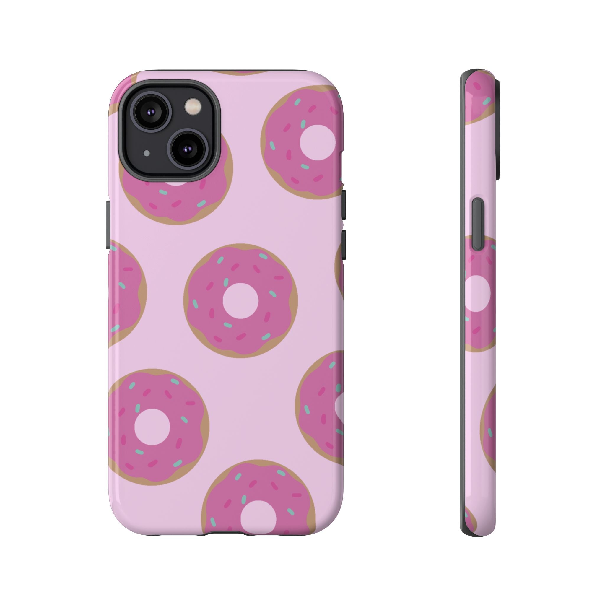 Pink Donut Pattern Tough Phone Case — Cute Sprinkles Protective Cover