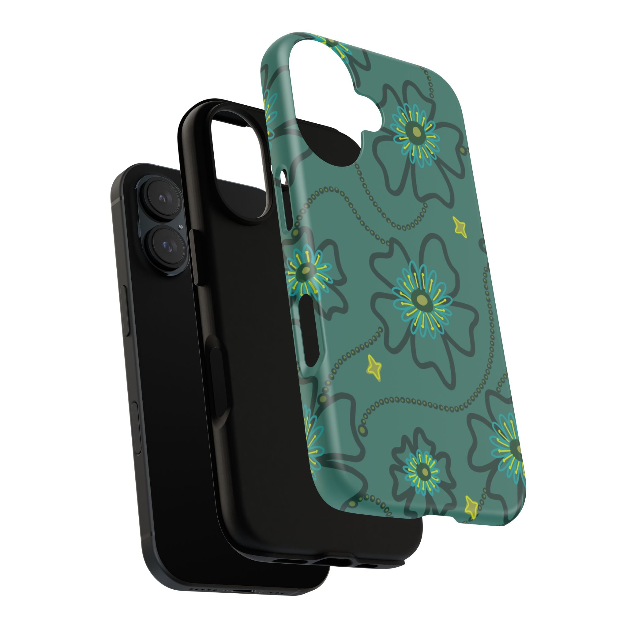 Tough Cases - Teal Floral Protective Phone Case