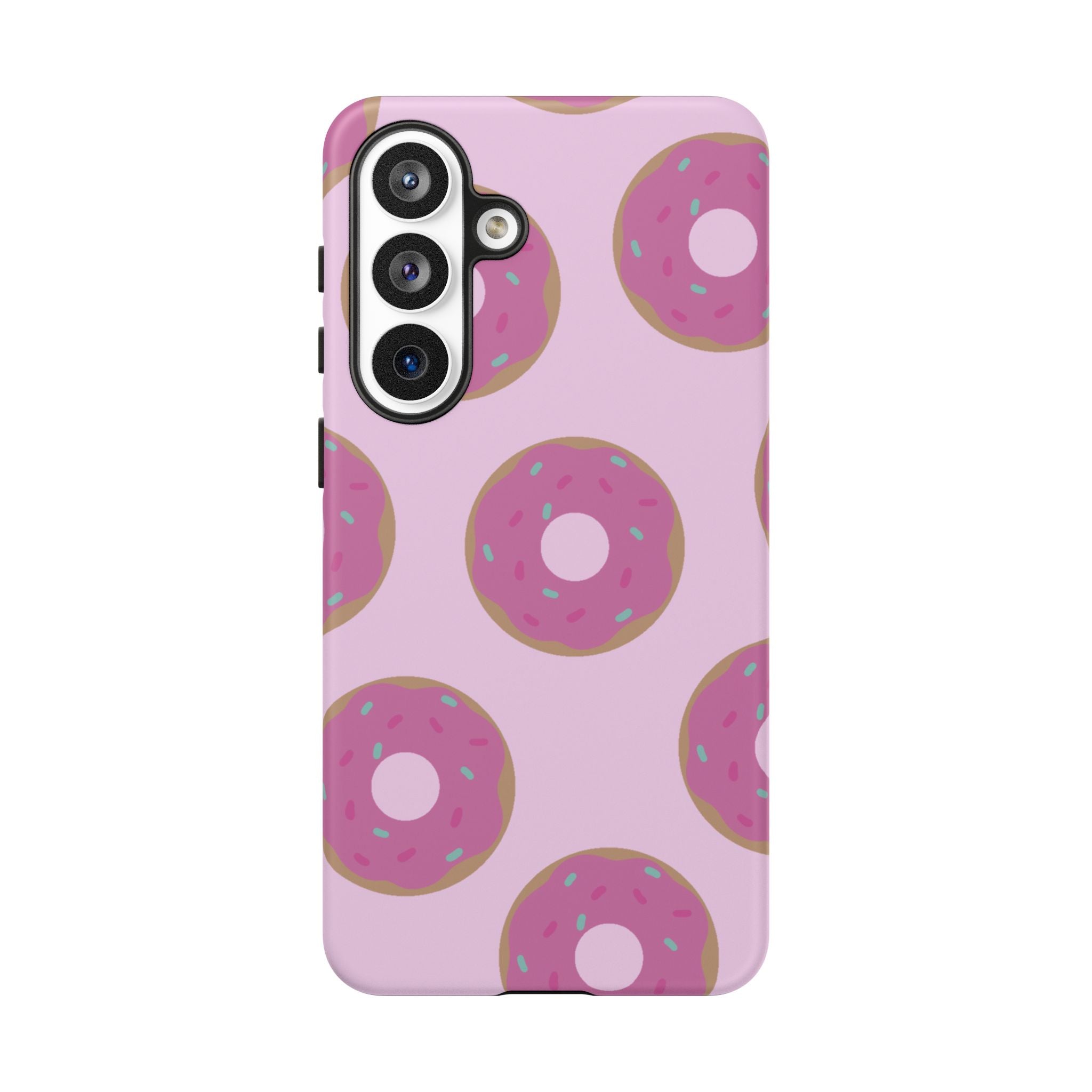 Pink Donut Pattern Tough Phone Case — Cute Sprinkles Protective Cover