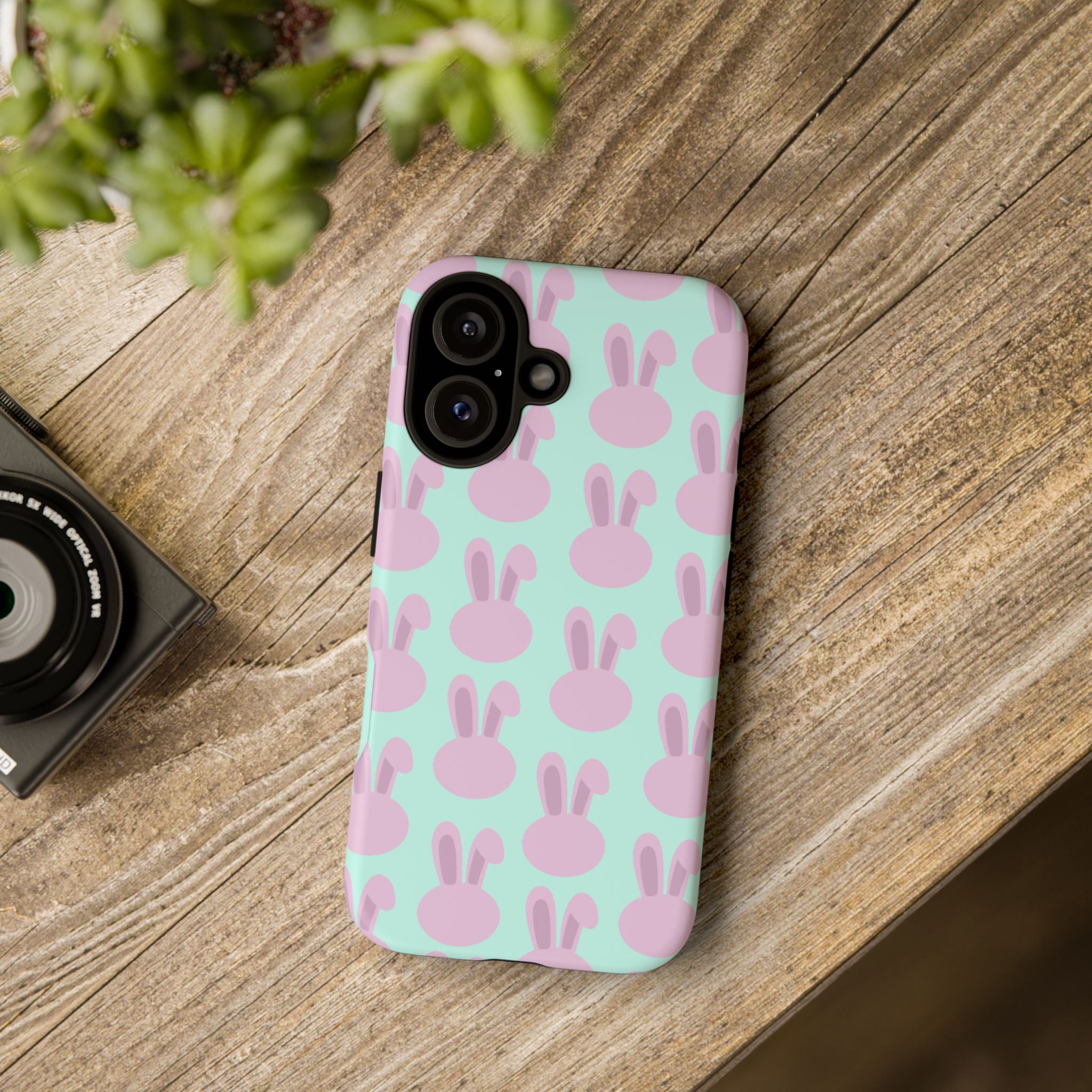 Pastel Bunny Pattern Tough Phone Case — Cute Easter iPhone Cover