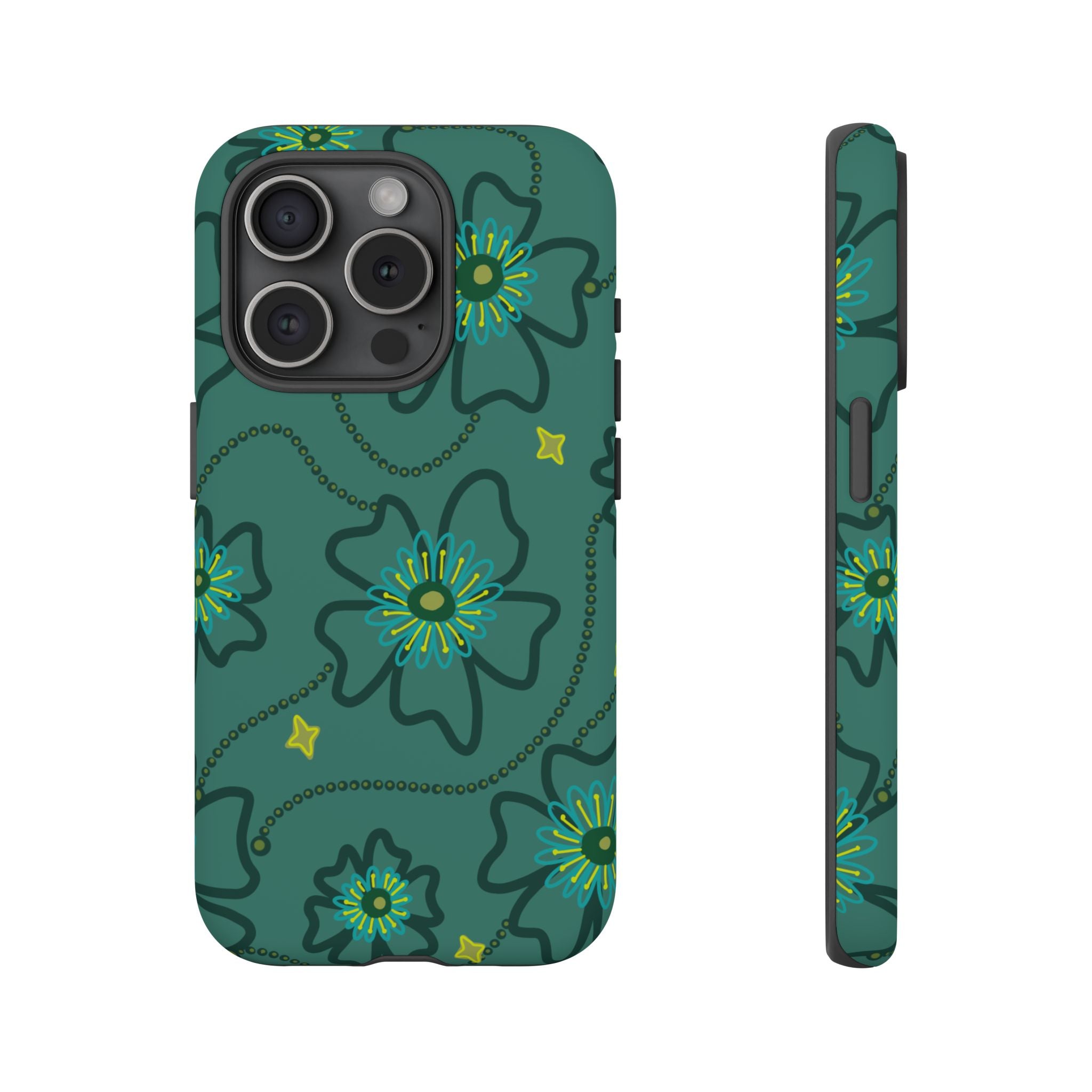Tough Cases - Teal Floral Protective Phone Case