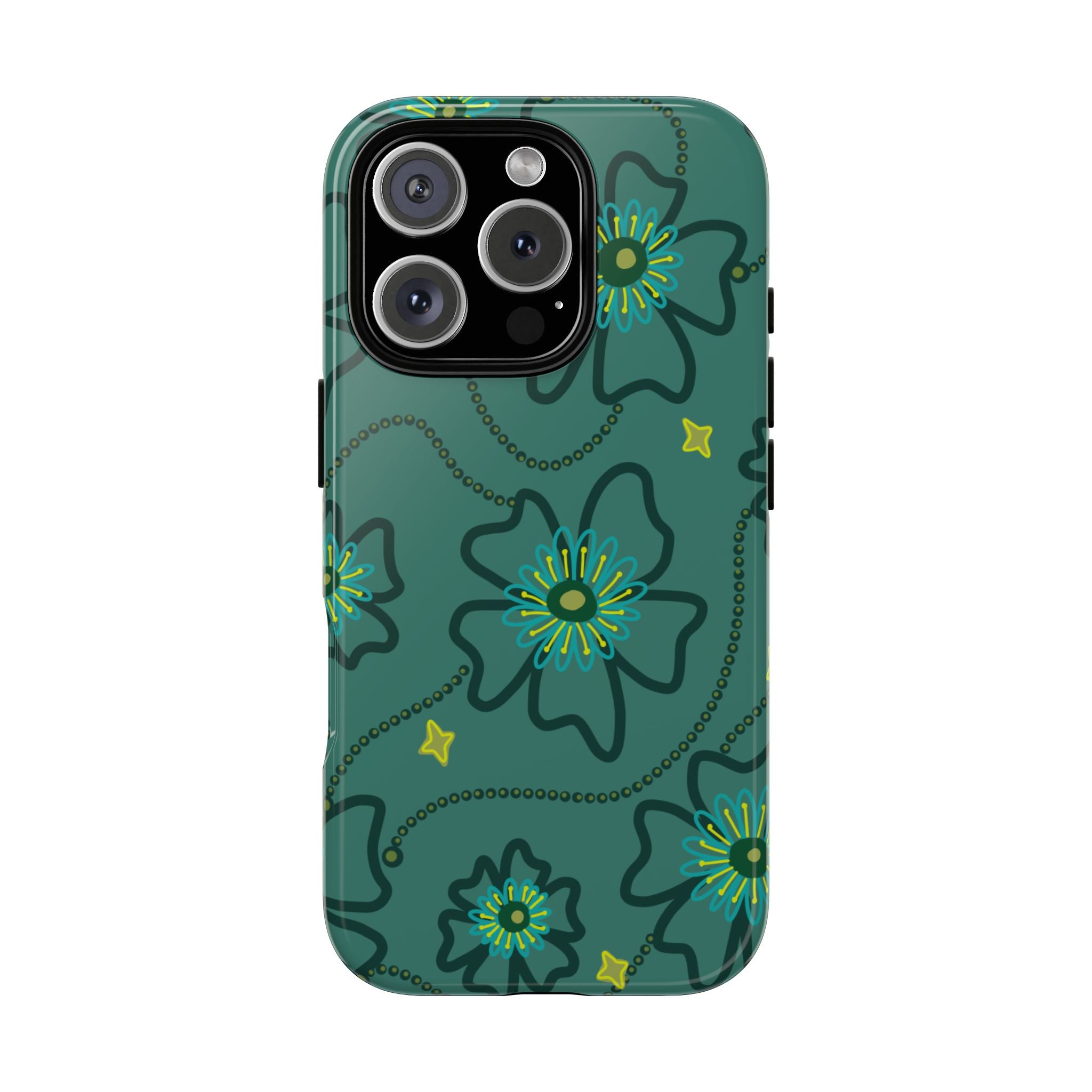 Tough Cases - Teal Floral Protective Phone Case